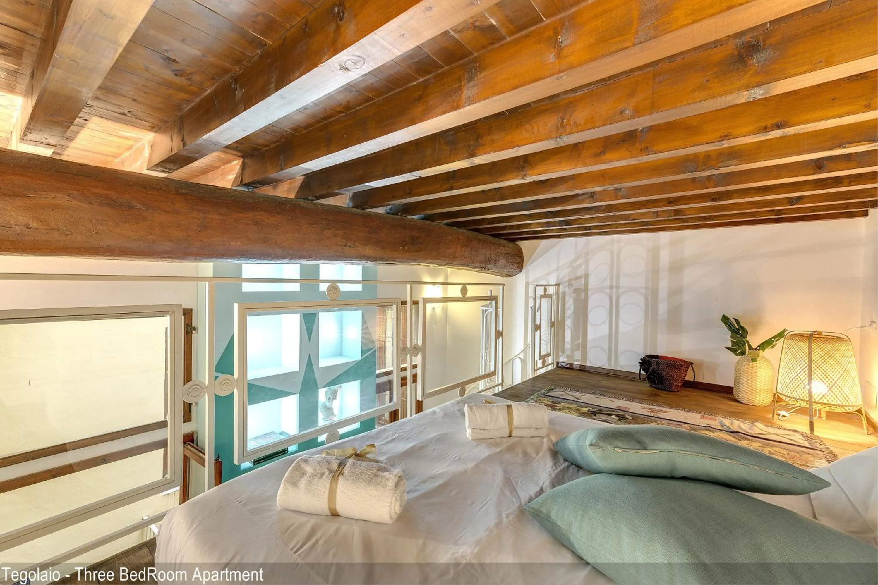 Bedroom, Bed in Tegolaio Apartments by Mamo Florence