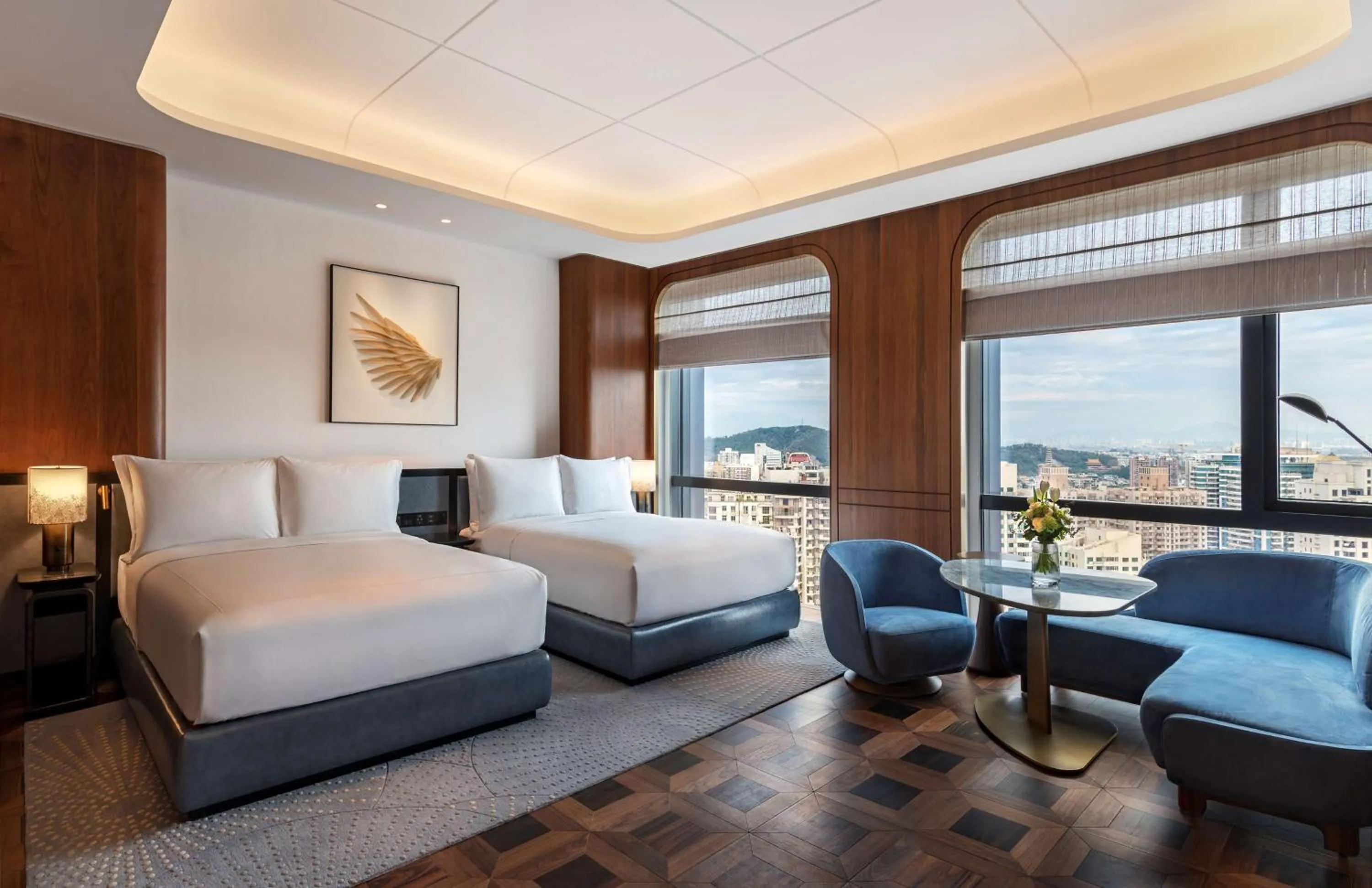 Living room, Bed in Waldorf Astoria Xiamen