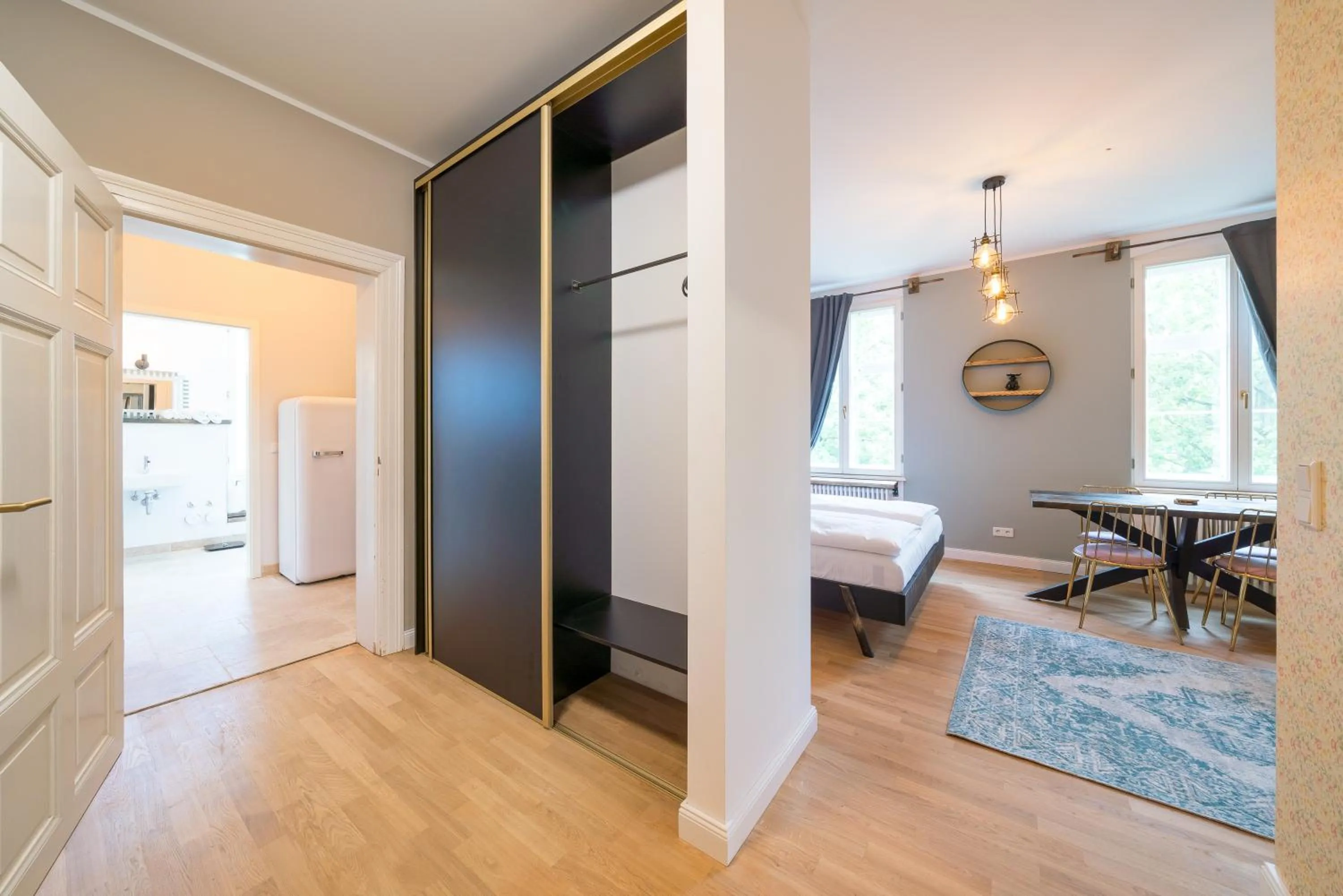 Living room, Bed in Design Apartments - "Villa Arnim"