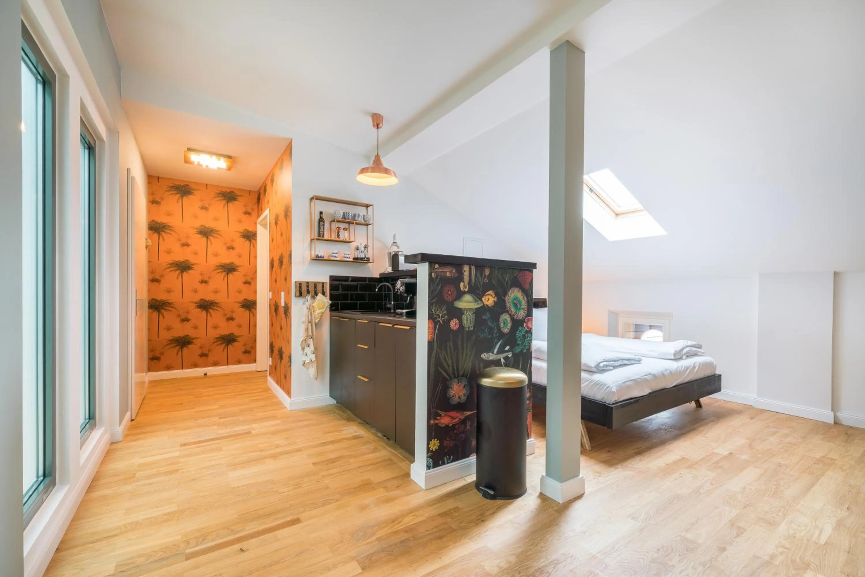 Kitchen or kitchenette, Bed in Design Apartments - "Villa Arnim"