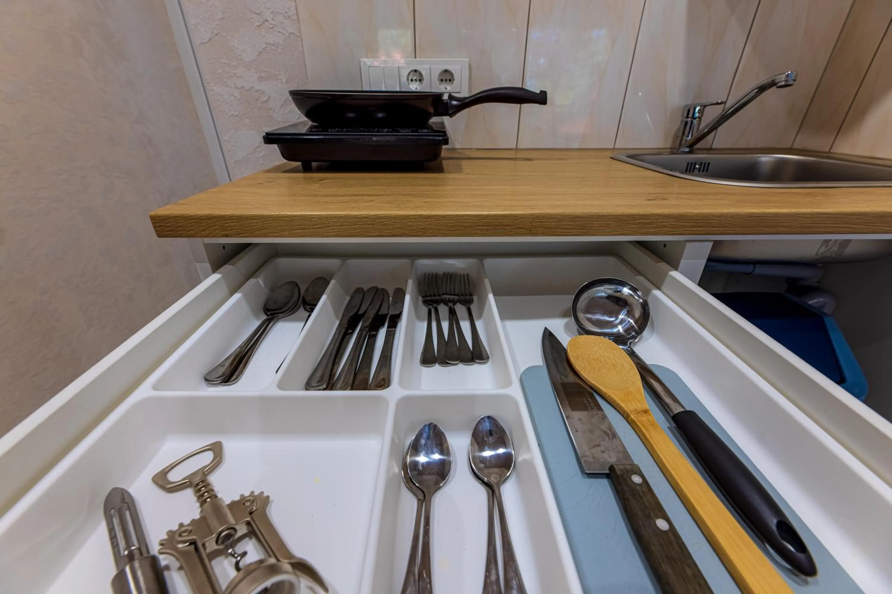 kitchen in Poilsio namai Banga Sventojoje