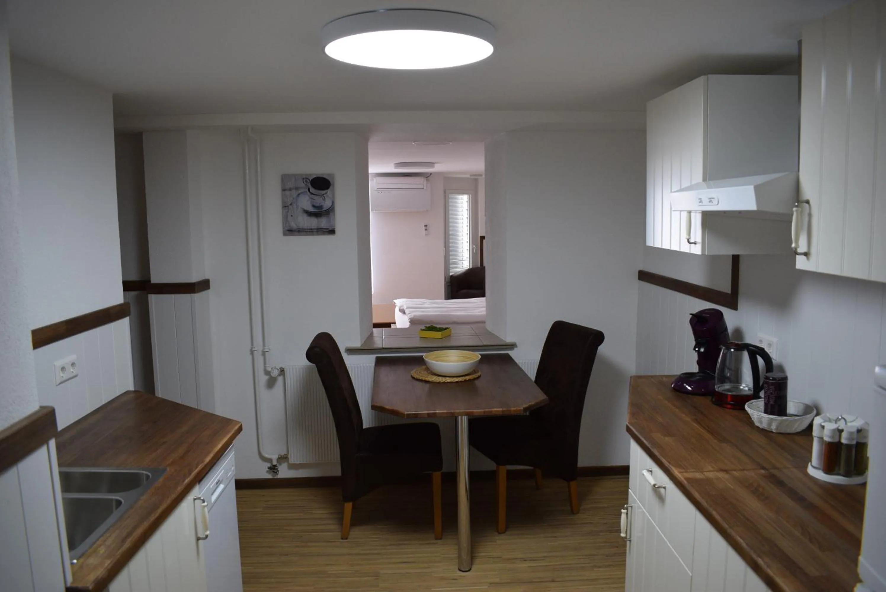Kitchen or kitchenette in Apartments mit Klimaanlage am Neckarufer, Schöne Aussicht