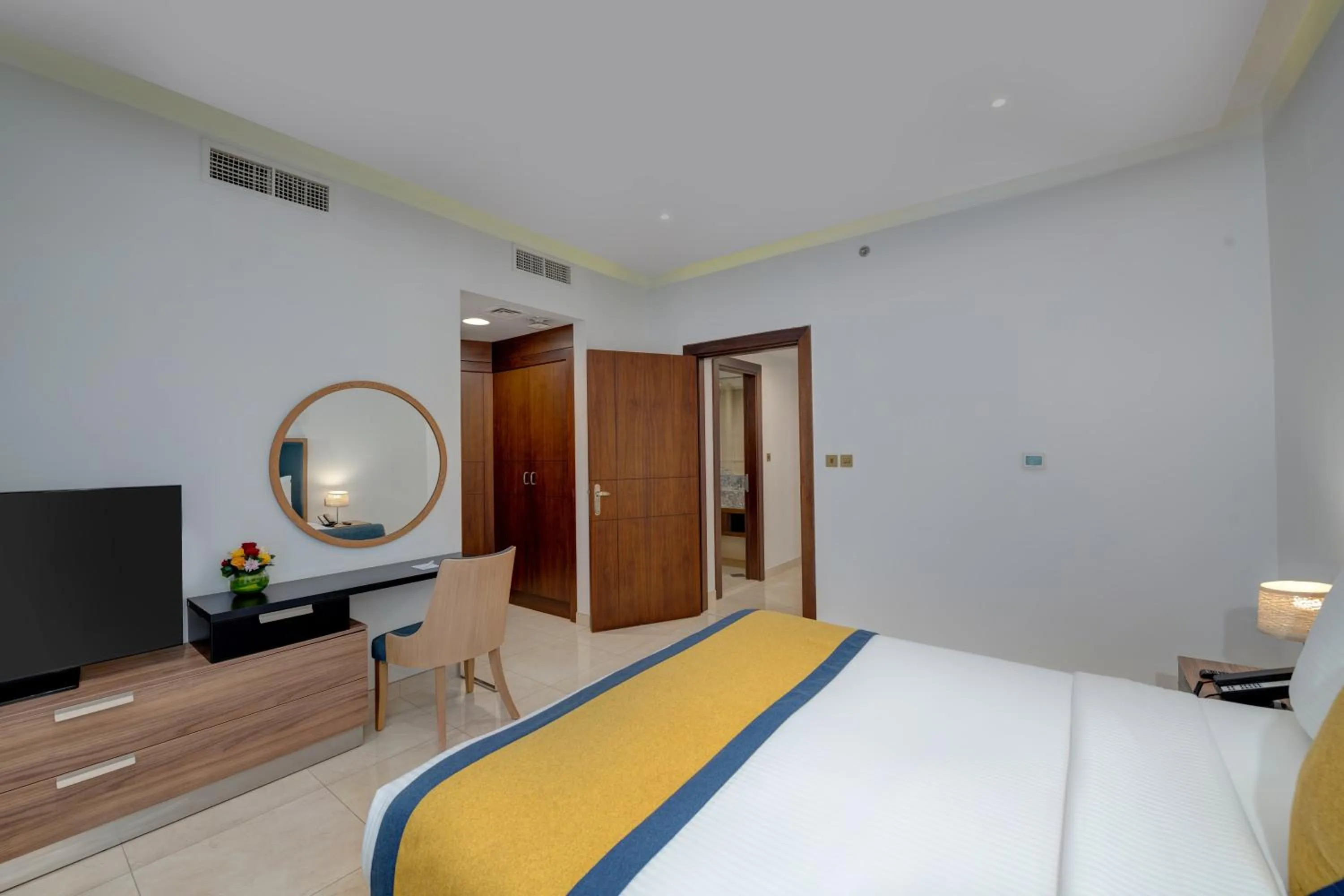 Bedroom, Bed in SUHA Park Hotel Apartments, Waterfront Jaddaf