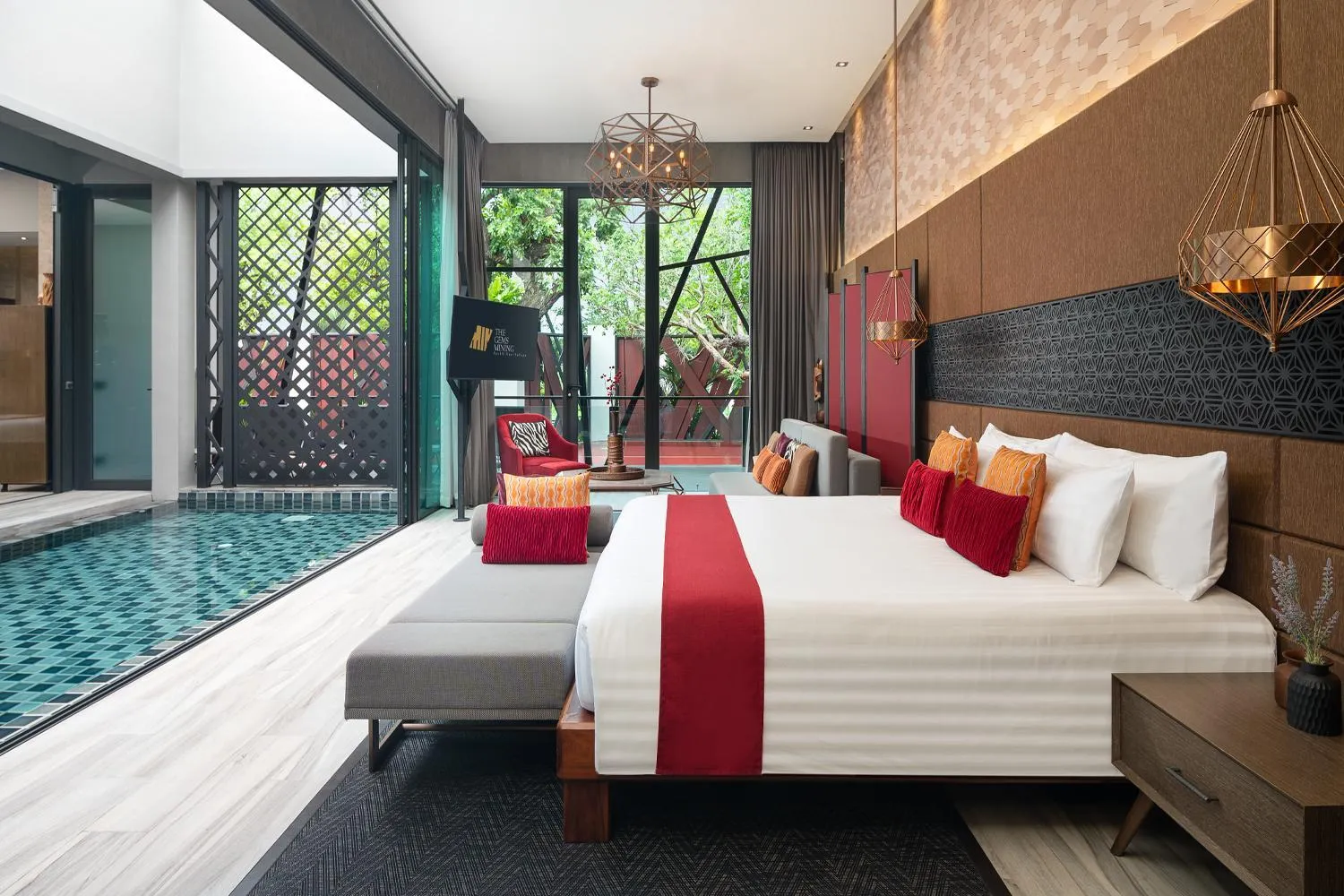 Bedroom, Bed in The Gems Mining Pool Villas Pattaya