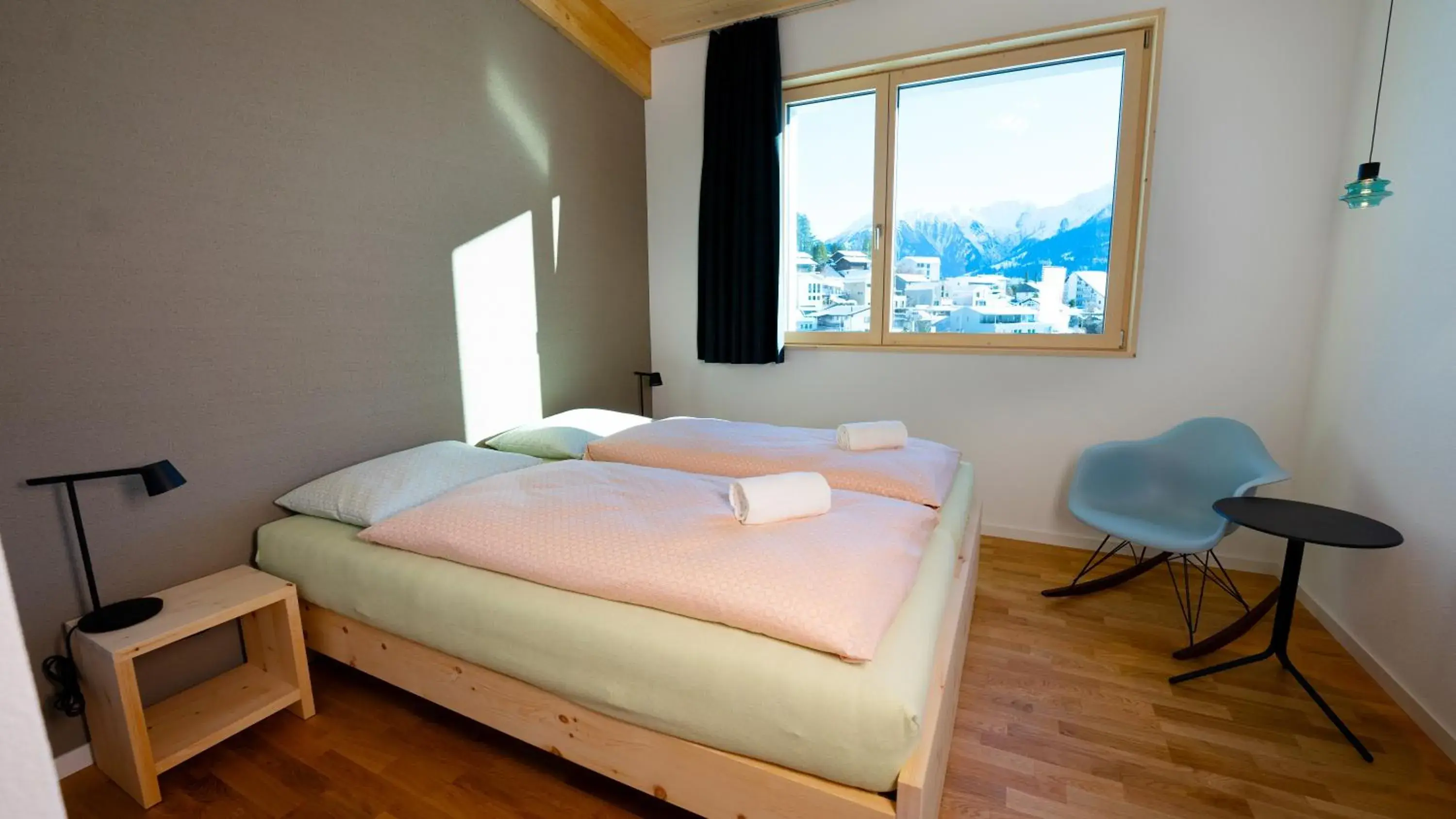 Double Room with Shower and Lake View - incl. Spa Access in Laax wellnessHostel3000 Double Room with Shower and Lake View - incl. Spa Access in Laax wellnessHostel3000