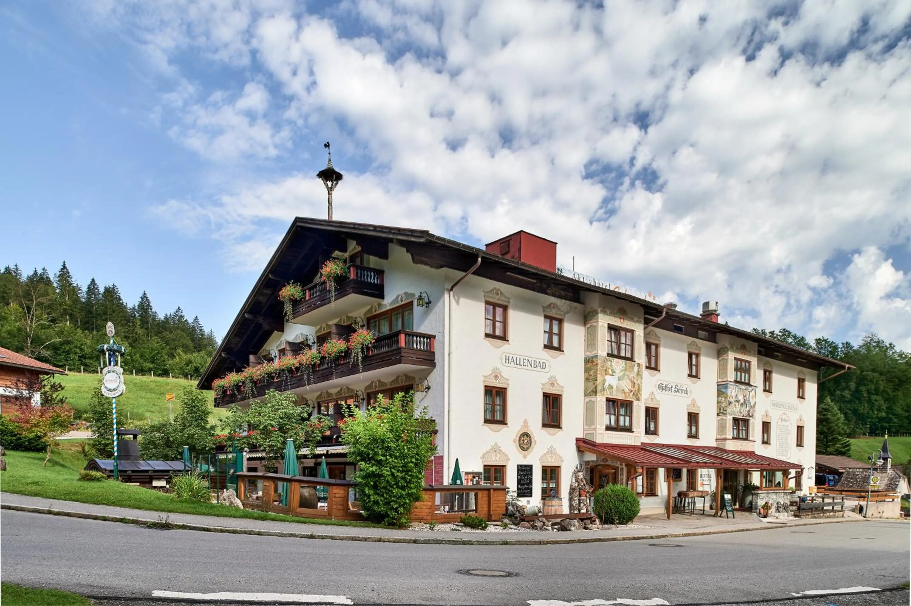 Property building in Aktivhotel & Gasthof Schmelz Ihr familienfreundliches Urlaubs Hotel mit Wellness Almsauna ab Februar Chiemgau Karte