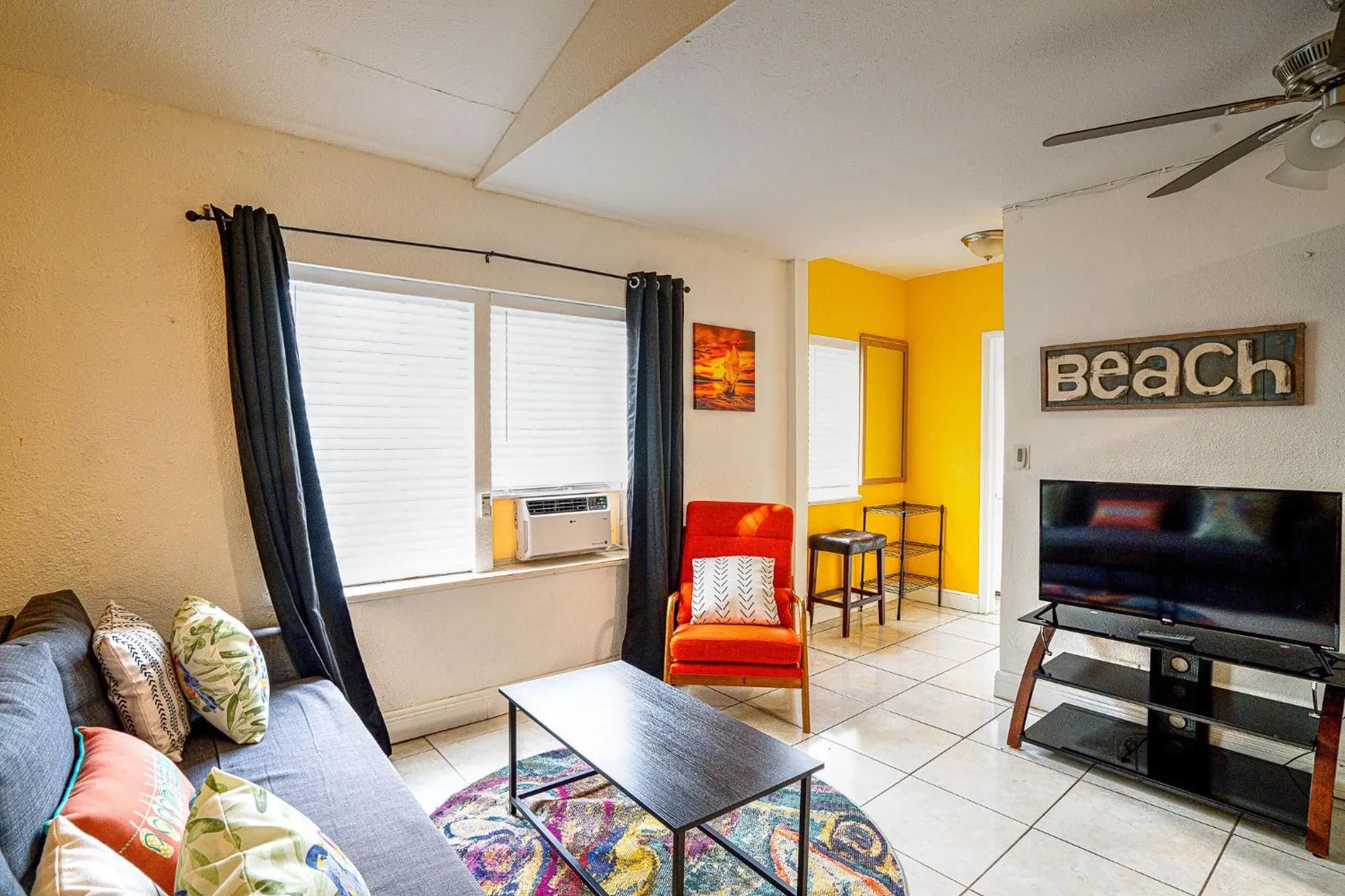 Living room in Little Paris by the ocean self check in