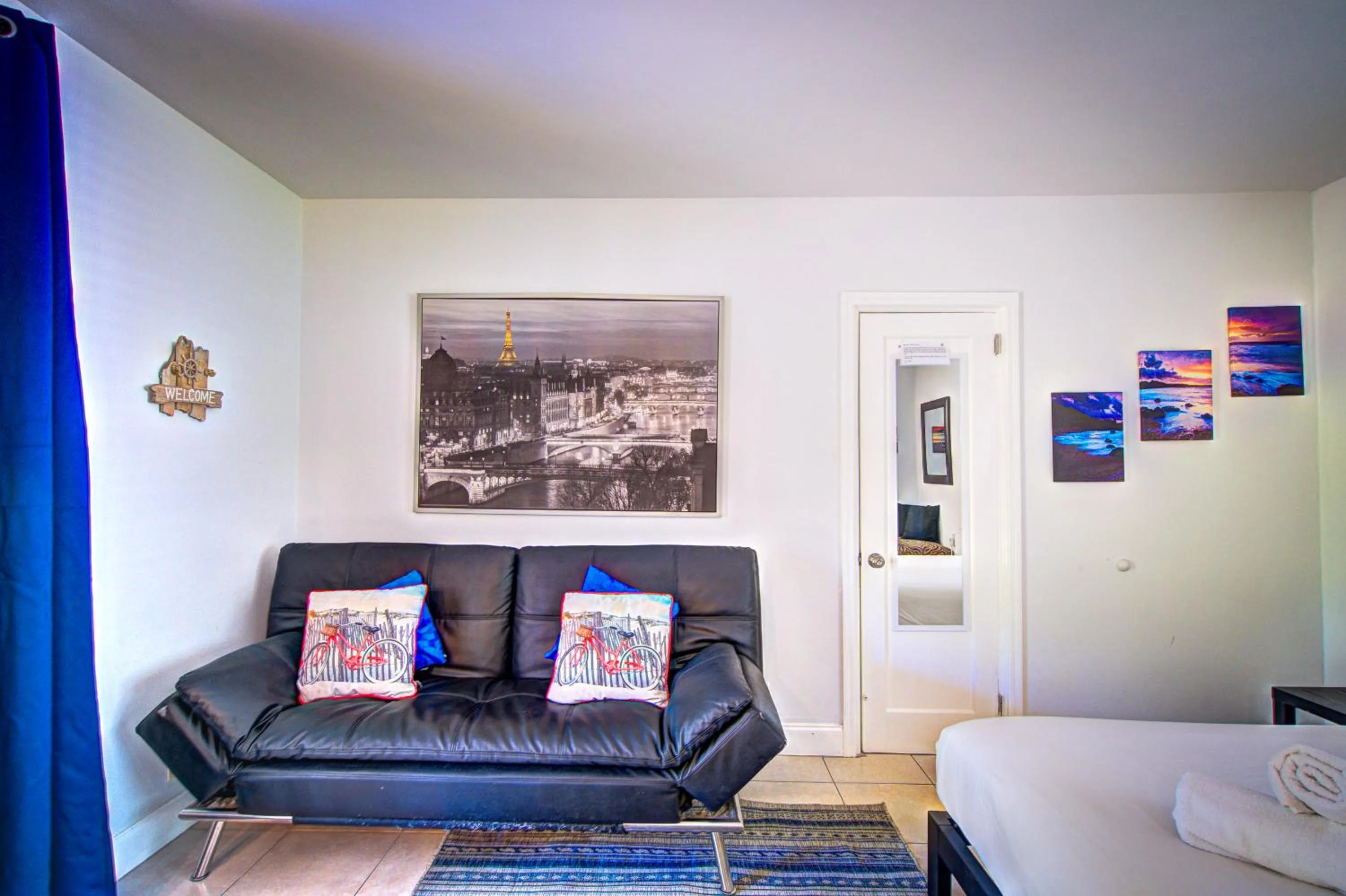 Living room in Little Paris by the ocean self check in