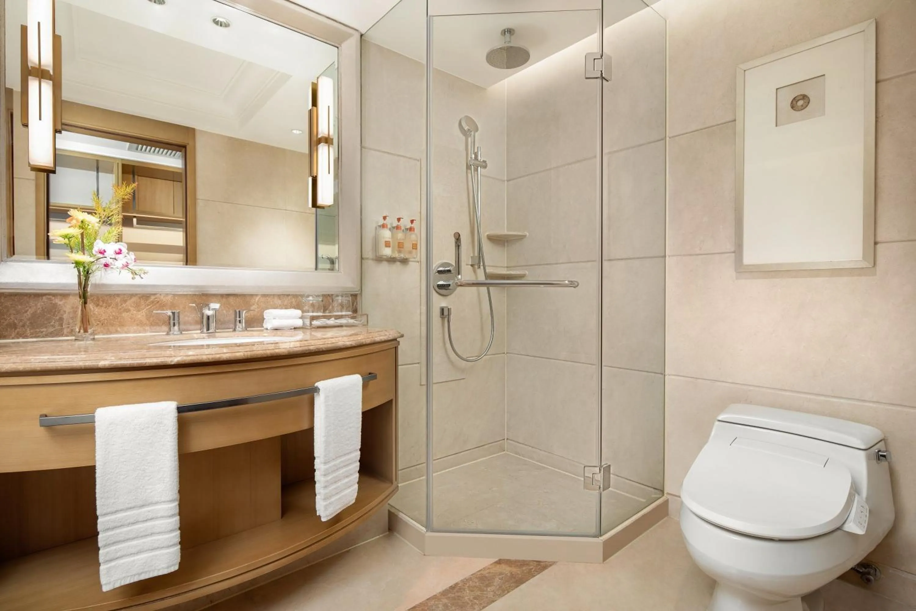 Bathroom in Crowne Plaza Shanghai Fudan by IHG