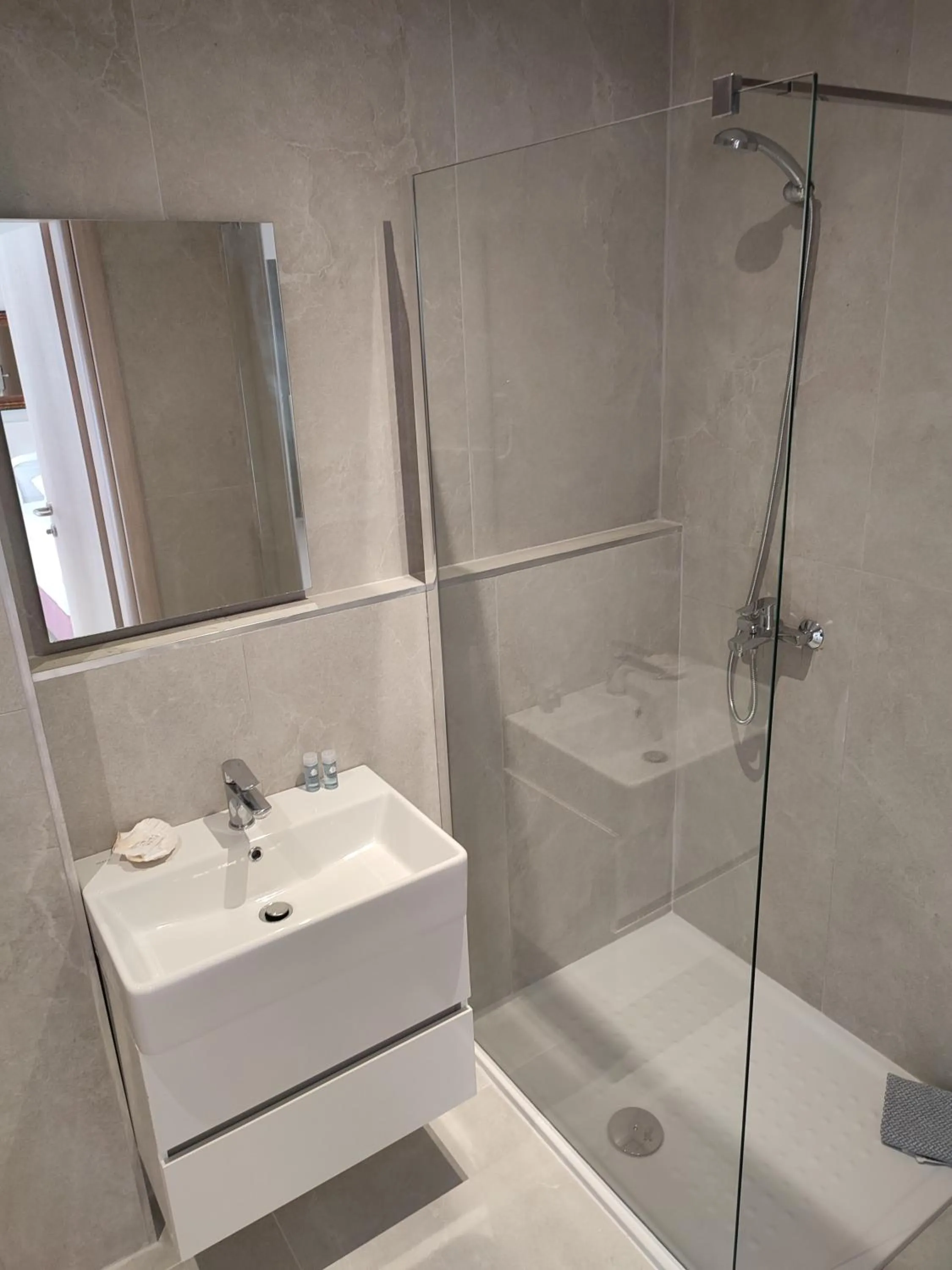 Shower in Light Blue Hotel