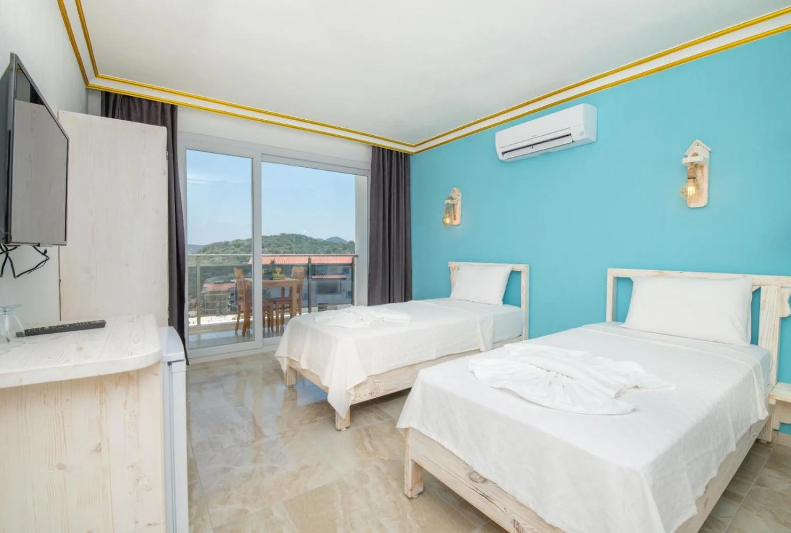 Bed in Kaş Sun Glare Hotel