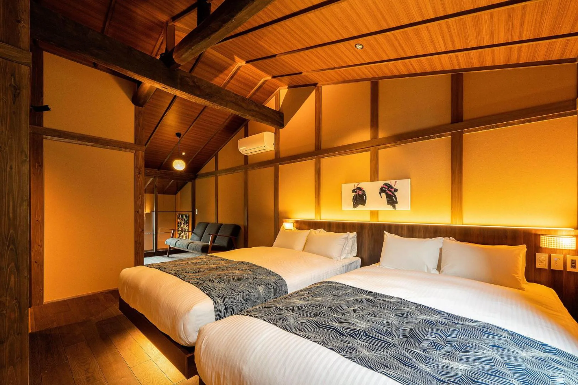 Bed in Kagabi Machiya House