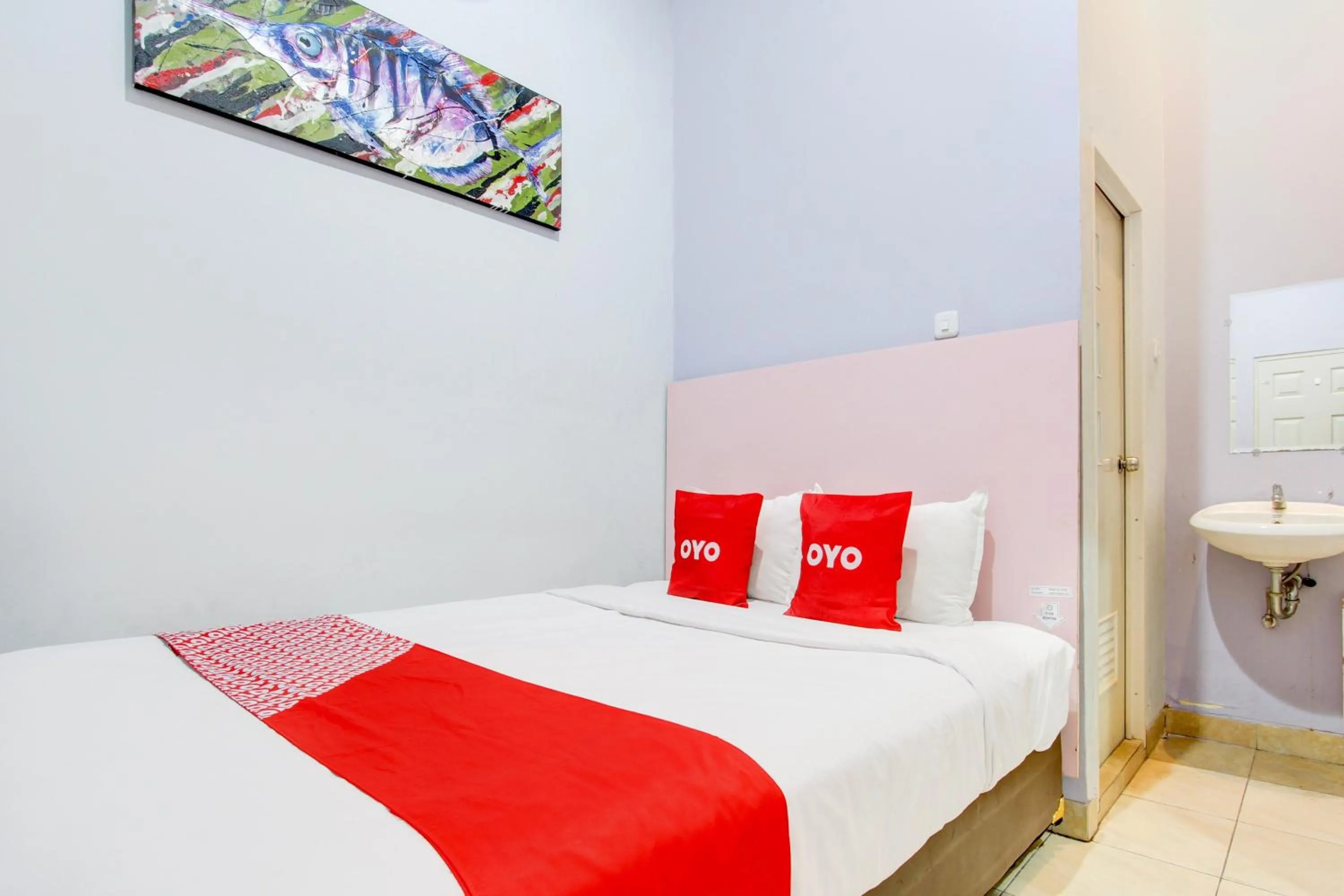 Bedroom, Bed in Hotel O Prawirotaman Near Keraton Yogyakarta Formerly Paris Guesthouse