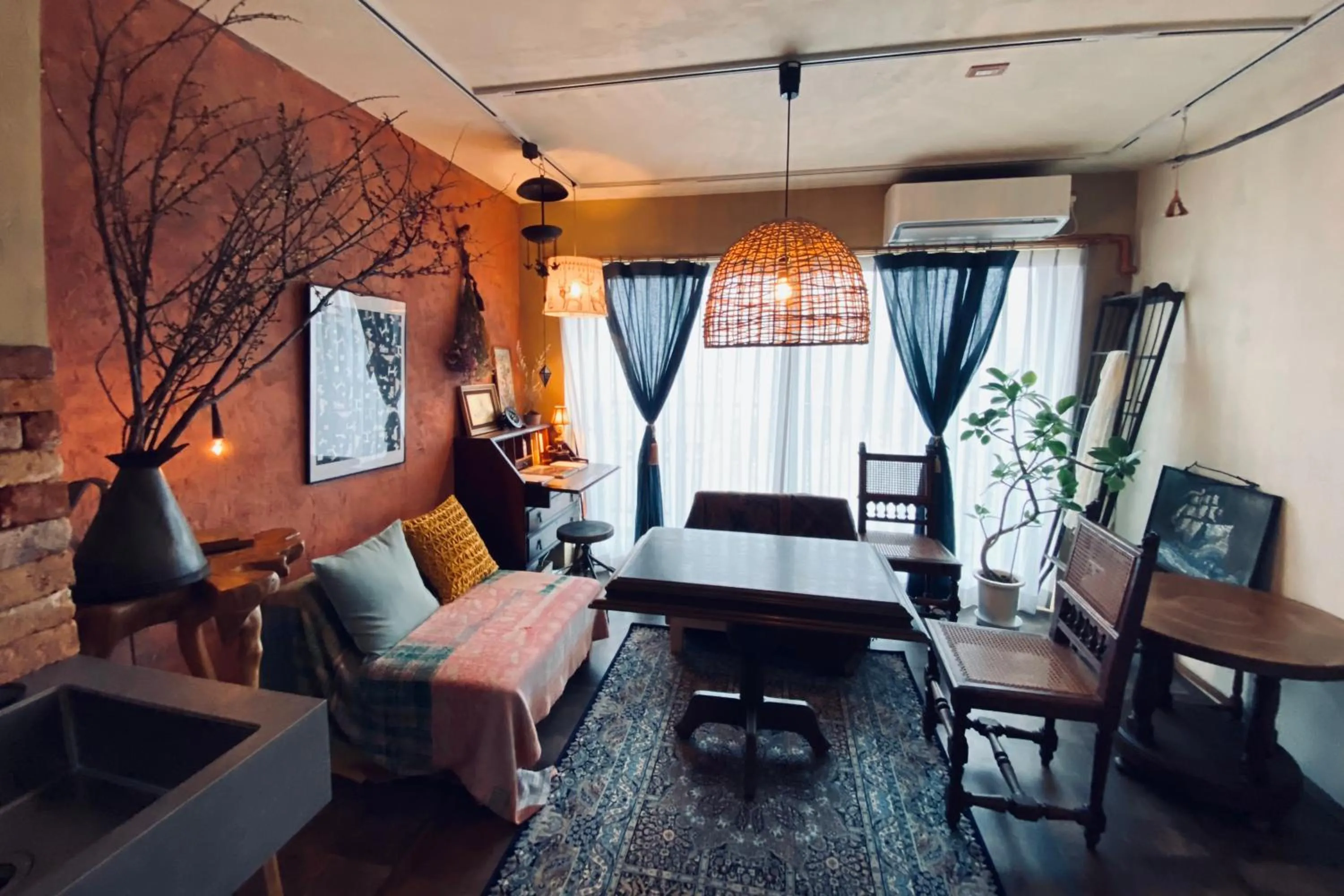 Living room in TOE LIBRARY Tokyo Asakusa