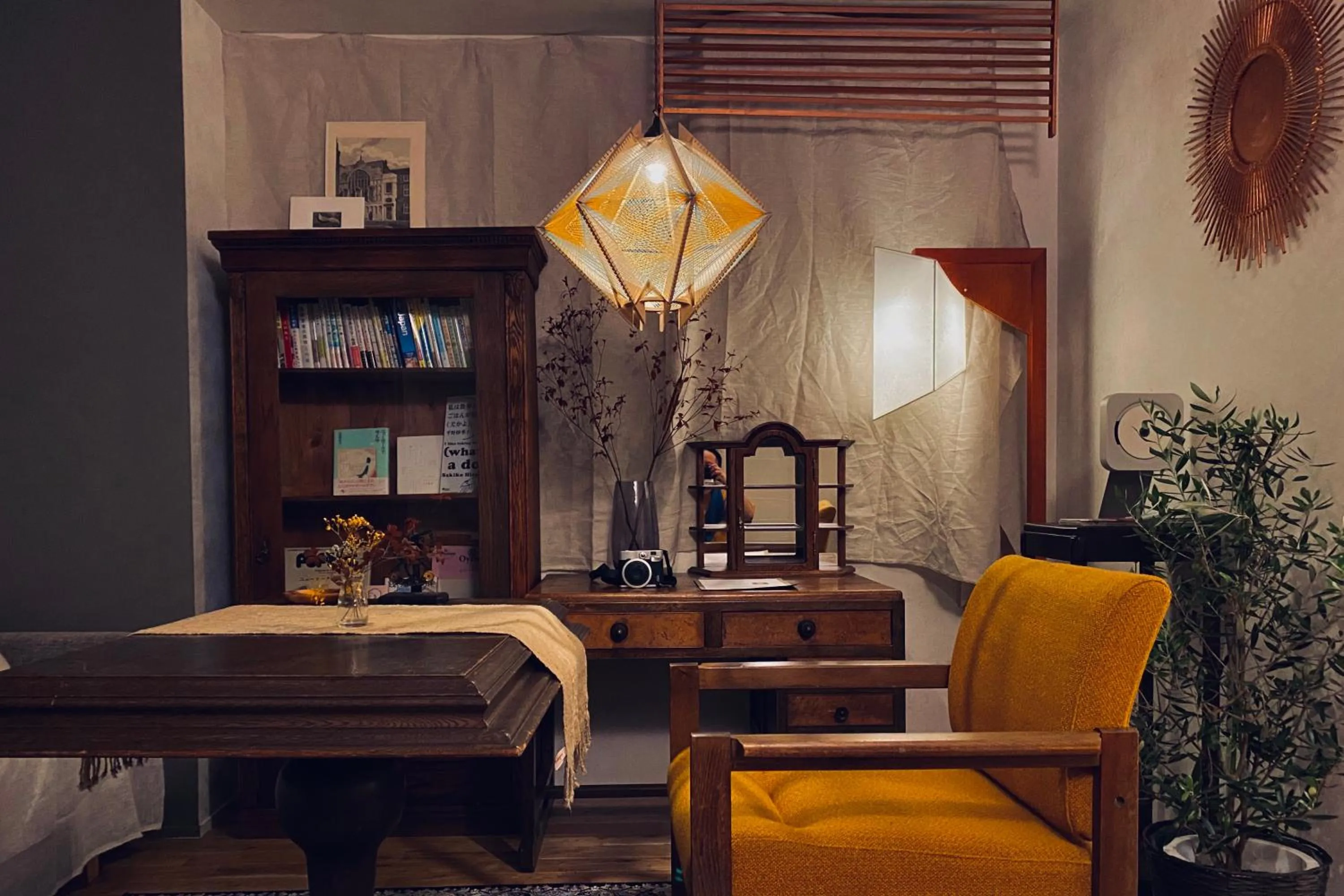 Living room in TOE LIBRARY Tokyo Asakusa