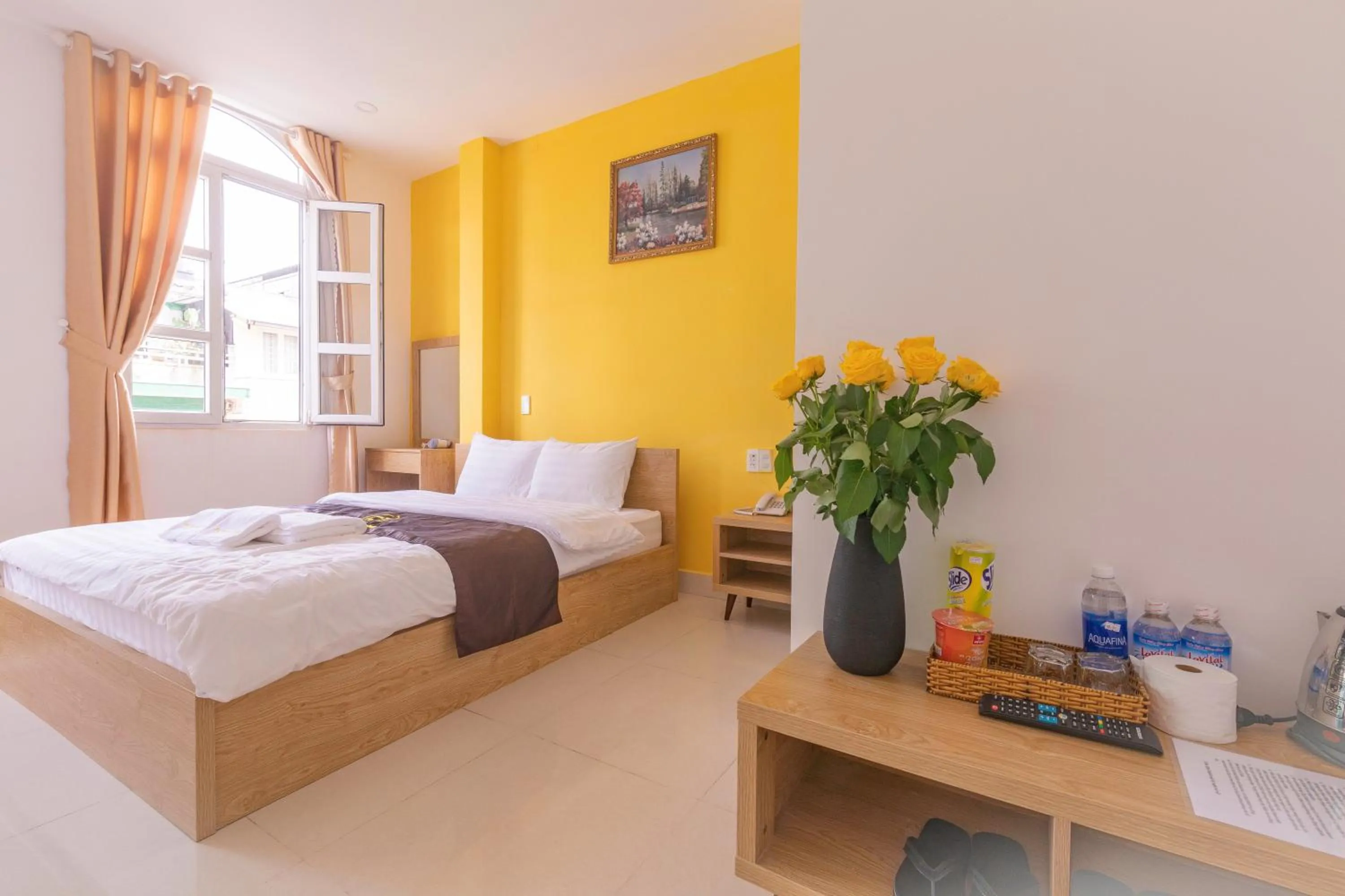 Bed in Dalat Joy Hotel