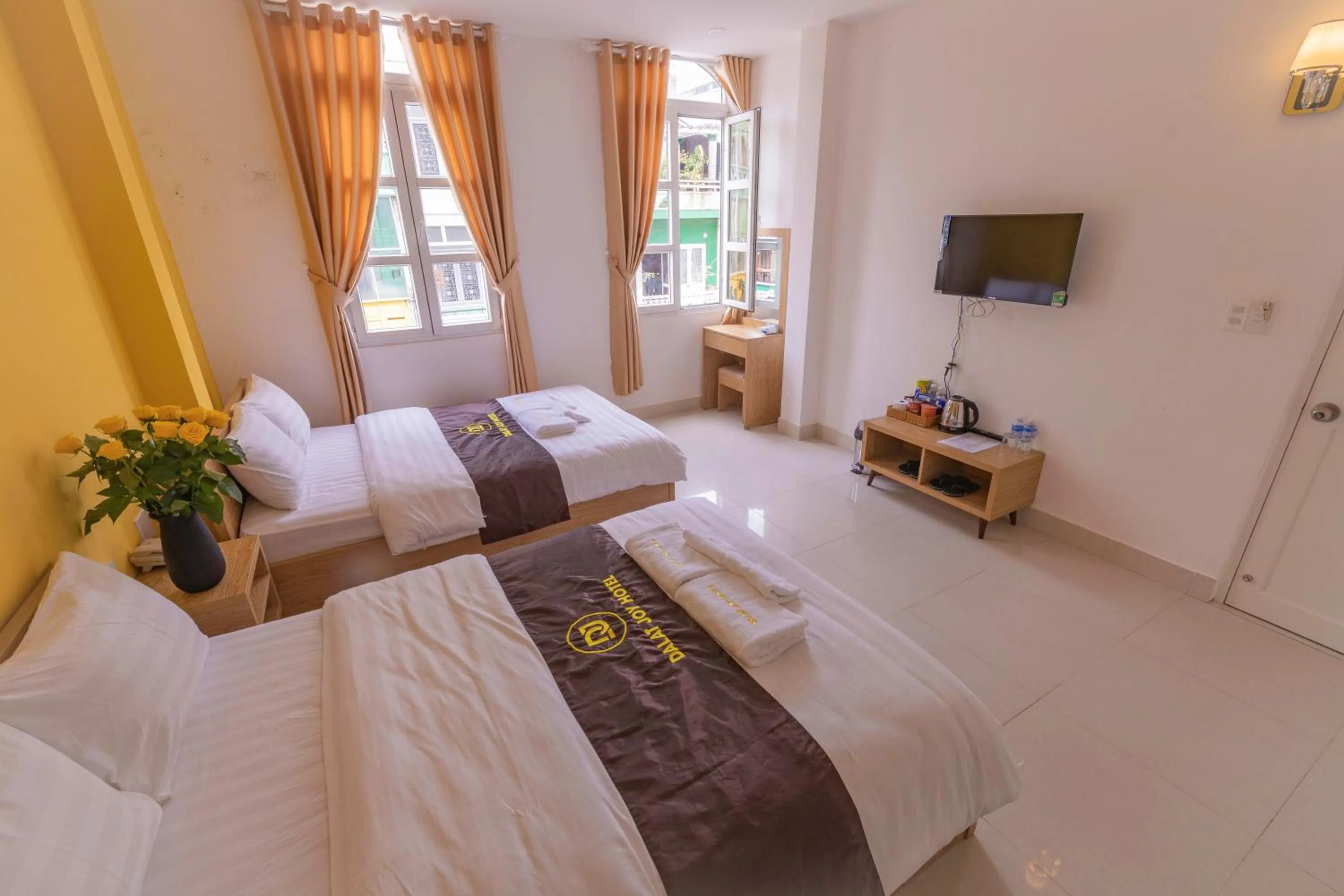 Bed in Dalat Joy Hotel