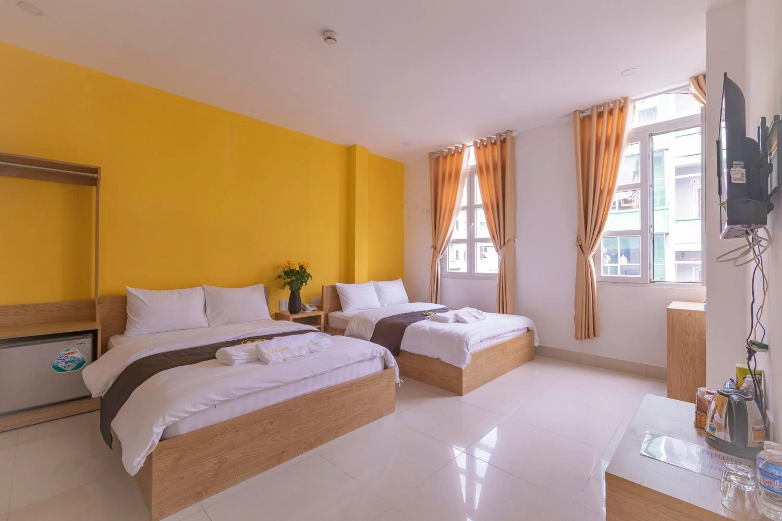 Bed in Dalat Joy Hotel