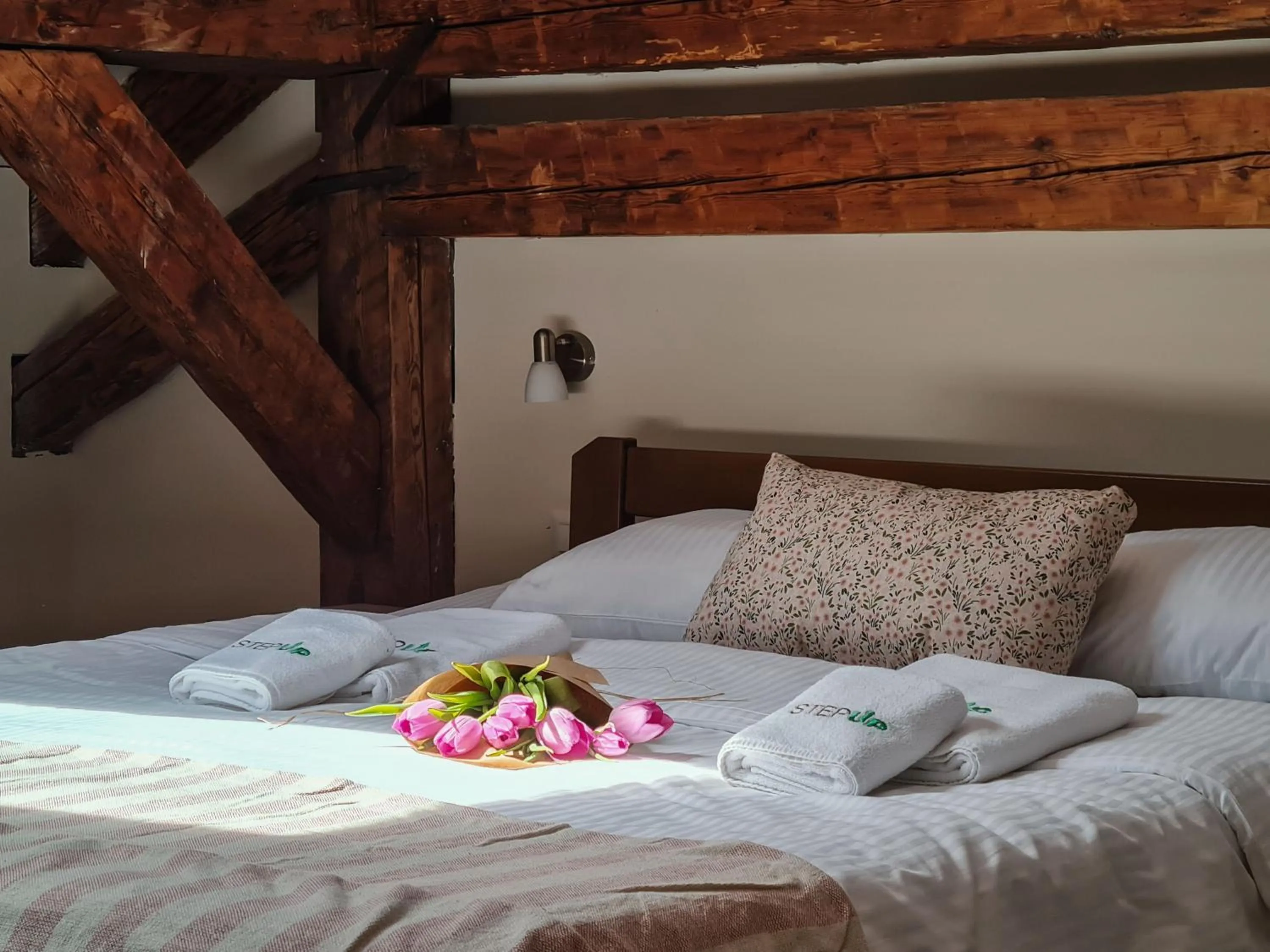 Bed in Step to Kotor bay Guesthouse