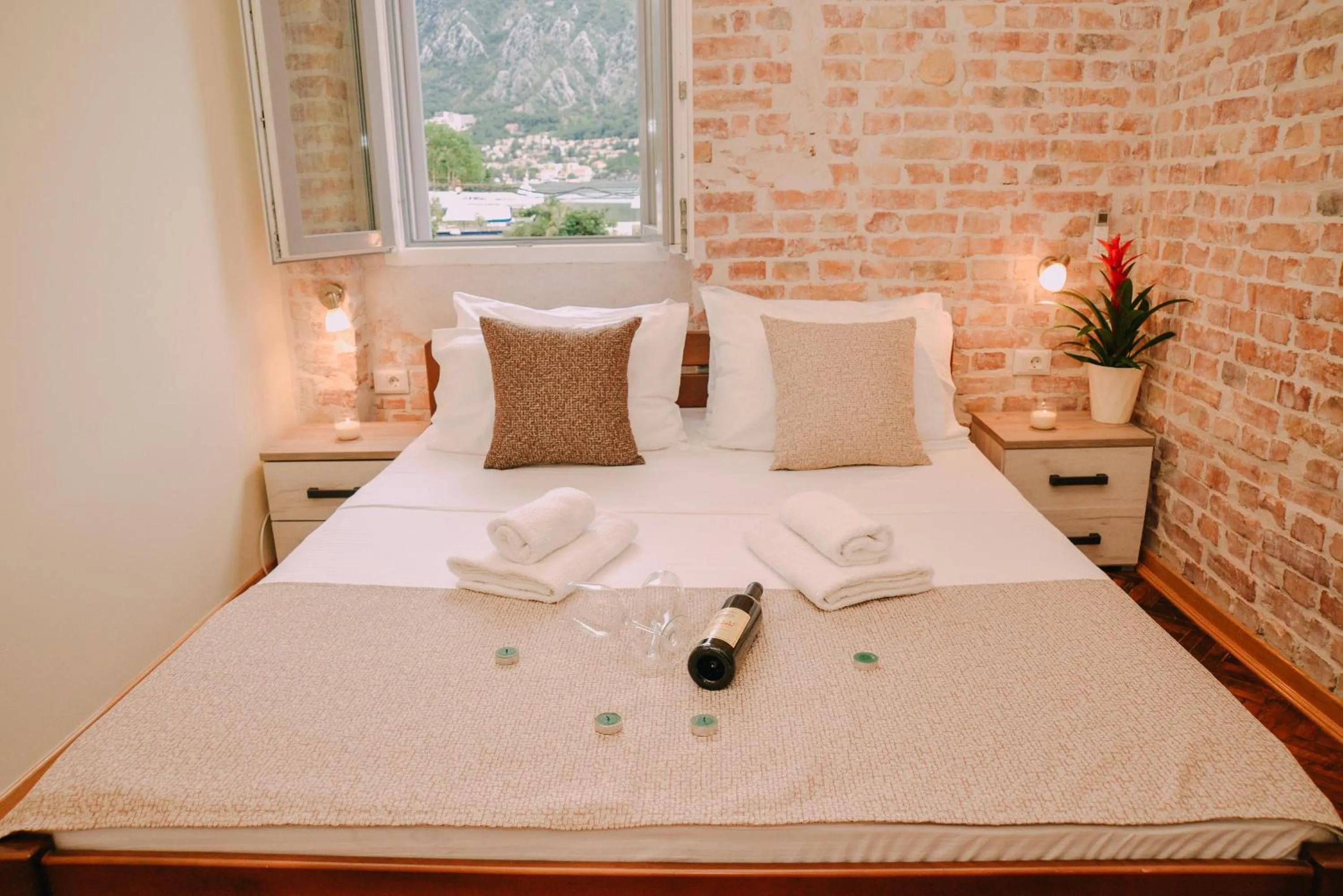 Bed in Step to Kotor bay Guesthouse