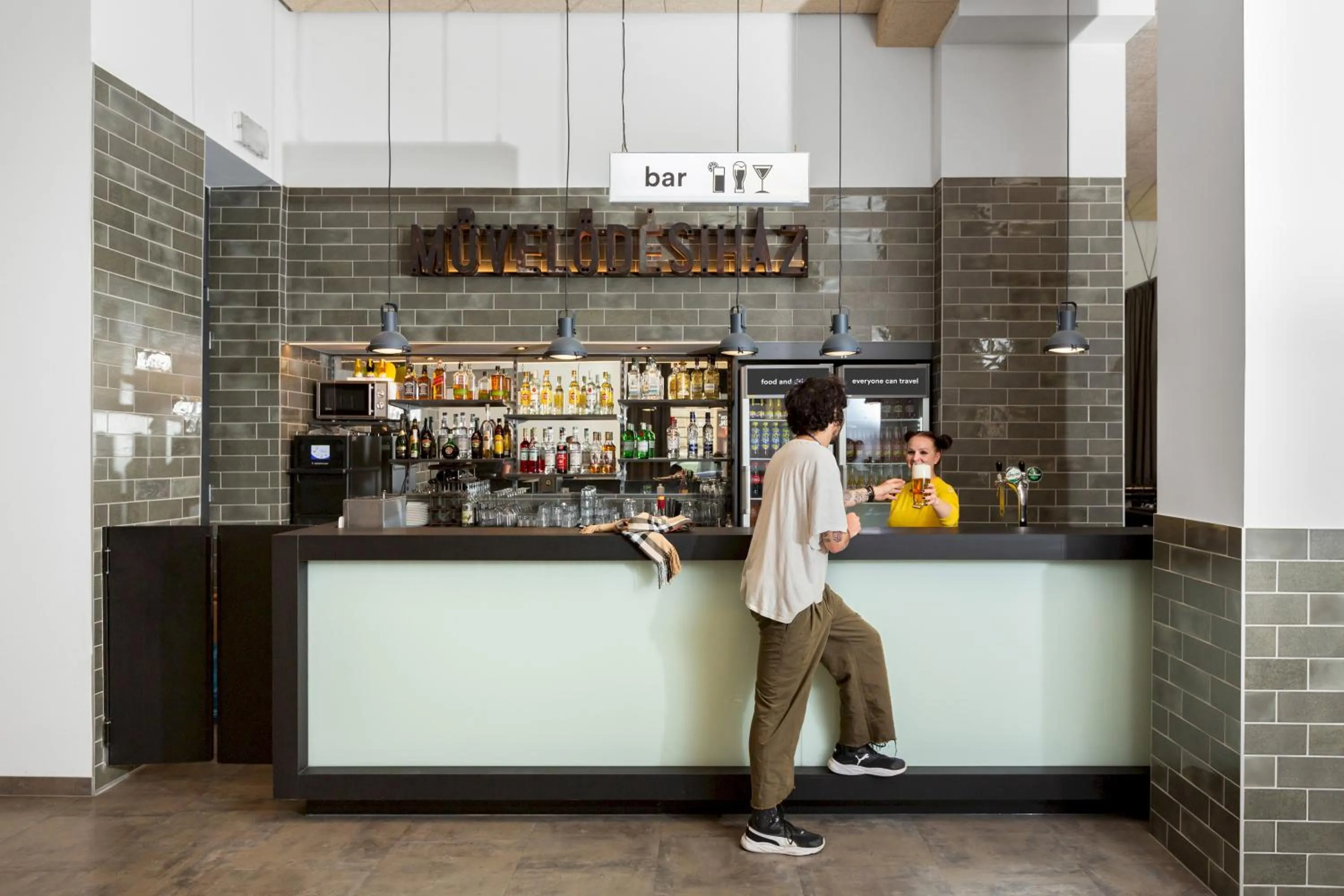 Lounge or bar in a&o Budapest City