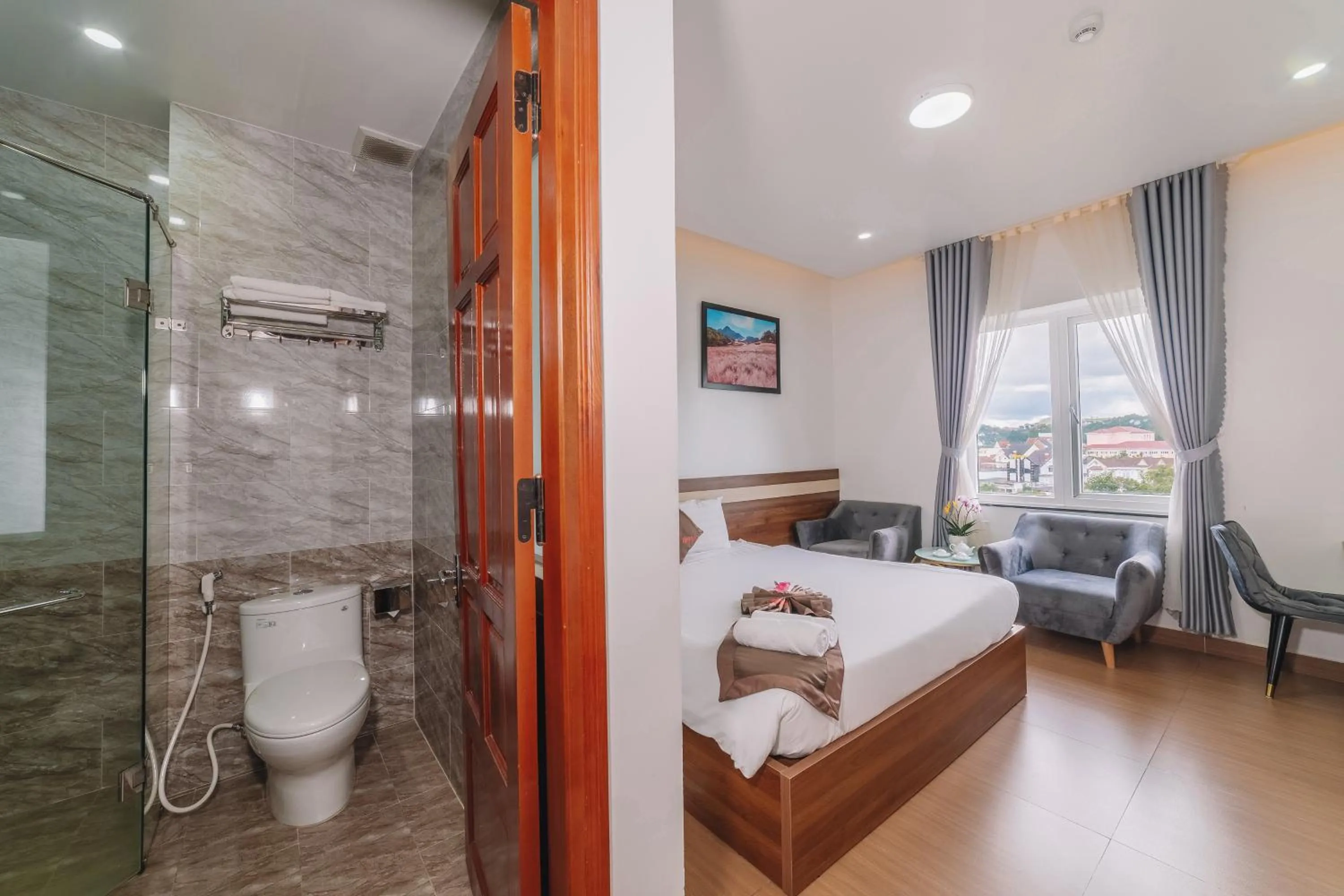 Bed in Anh Duc Hotel Da Lat