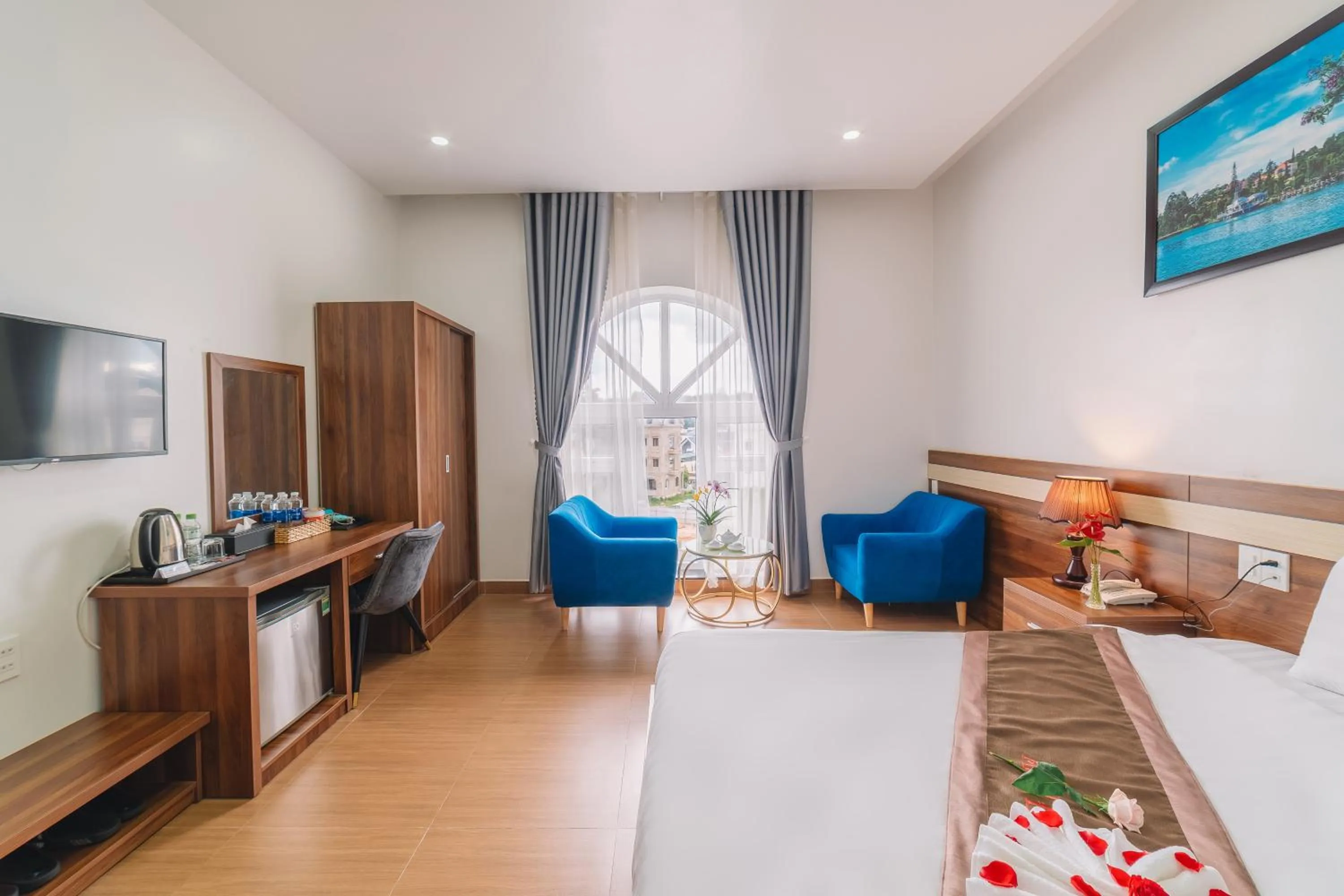 Bed in Anh Duc Hotel Da Lat