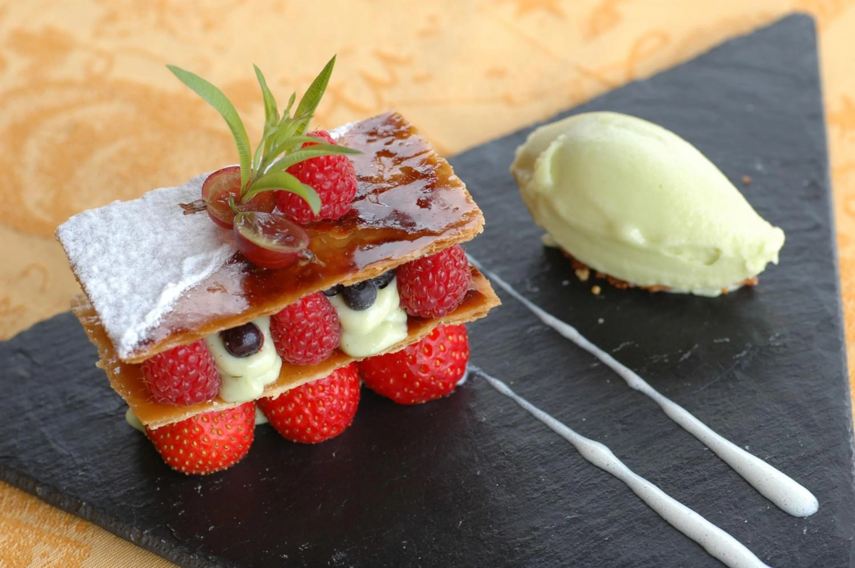 Food close-up in Logis Hotel Restaurant La Tour