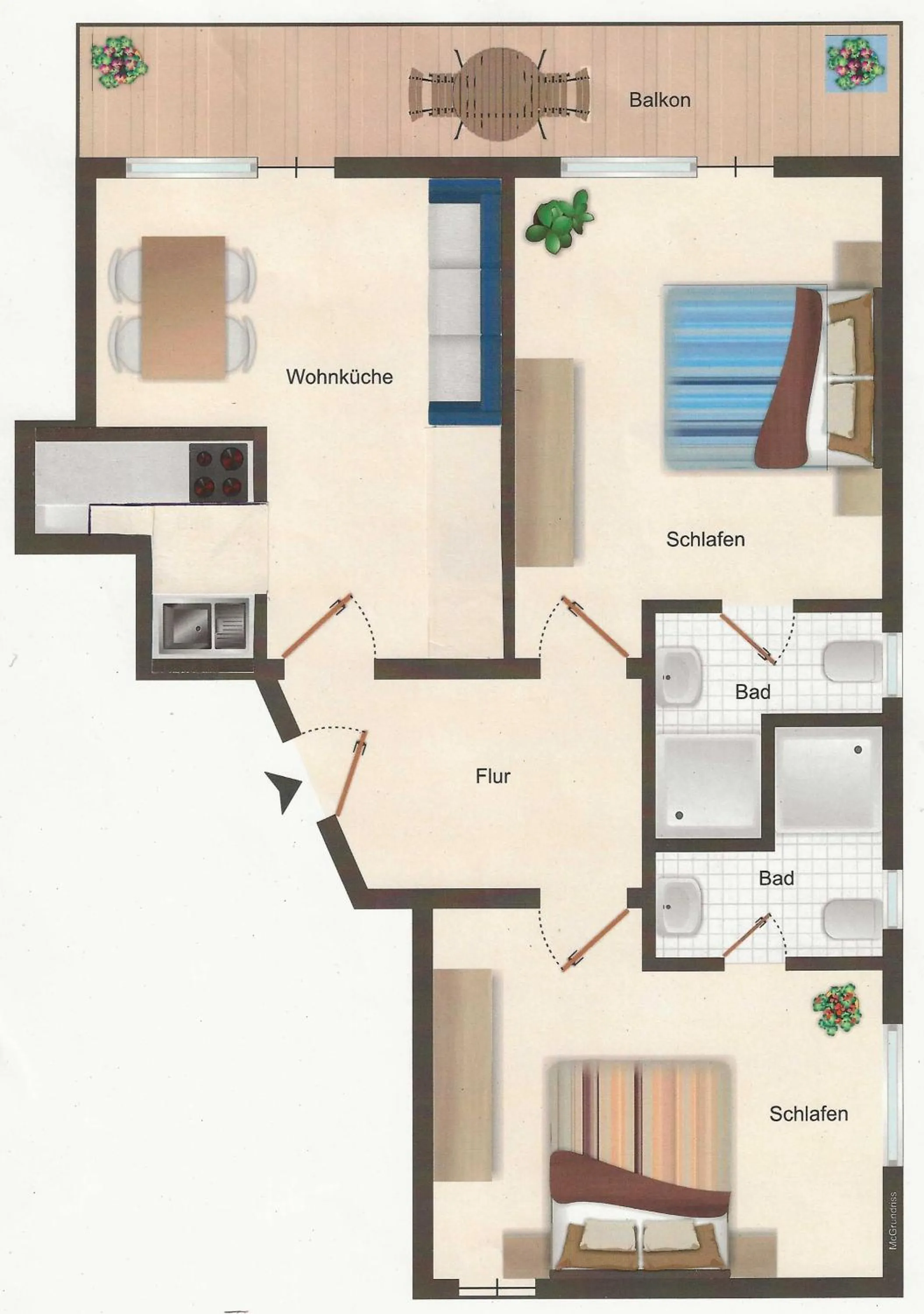 Floor plan in Ferienwohnungen König