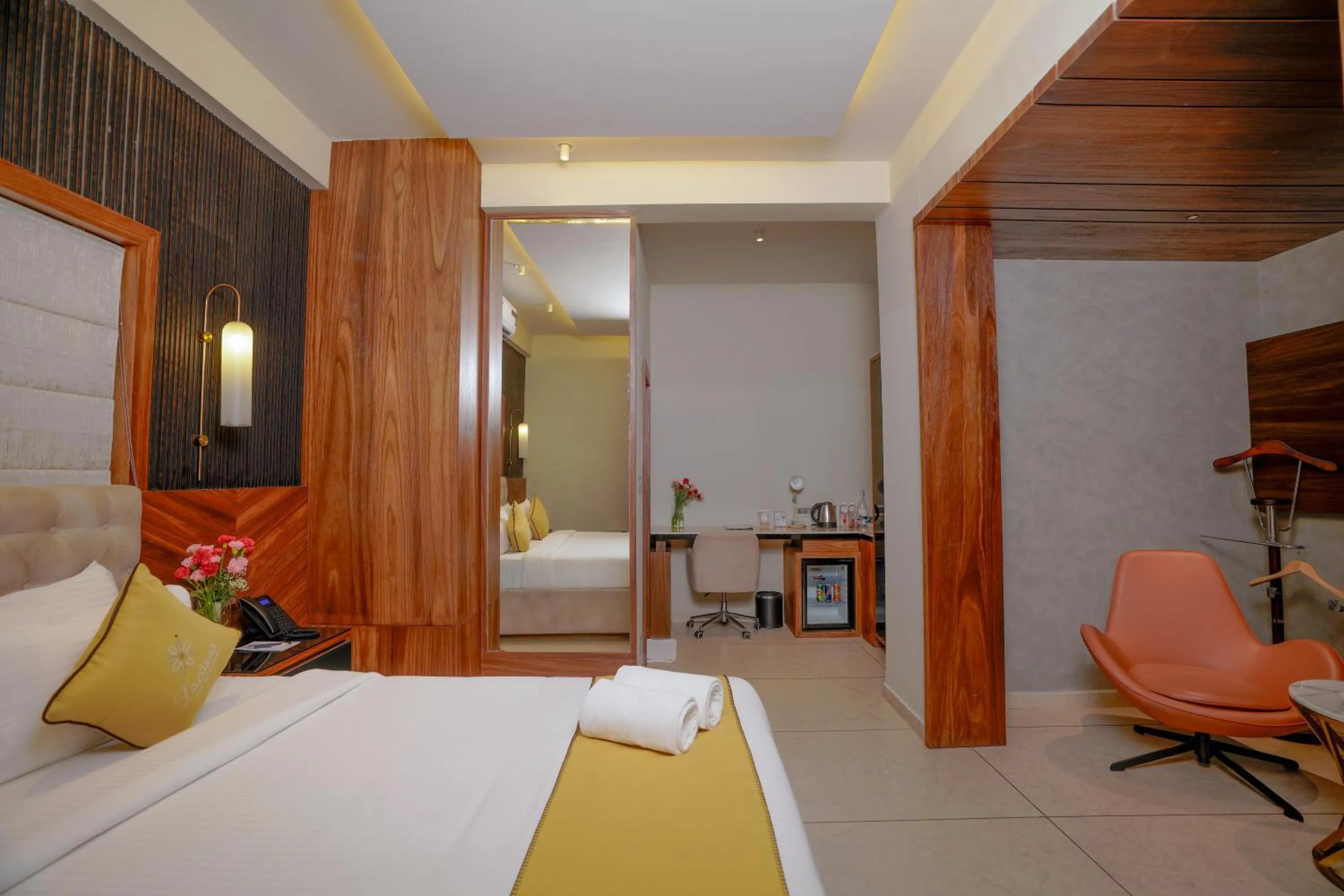 Bed in Lazdana Hotel Bangalore