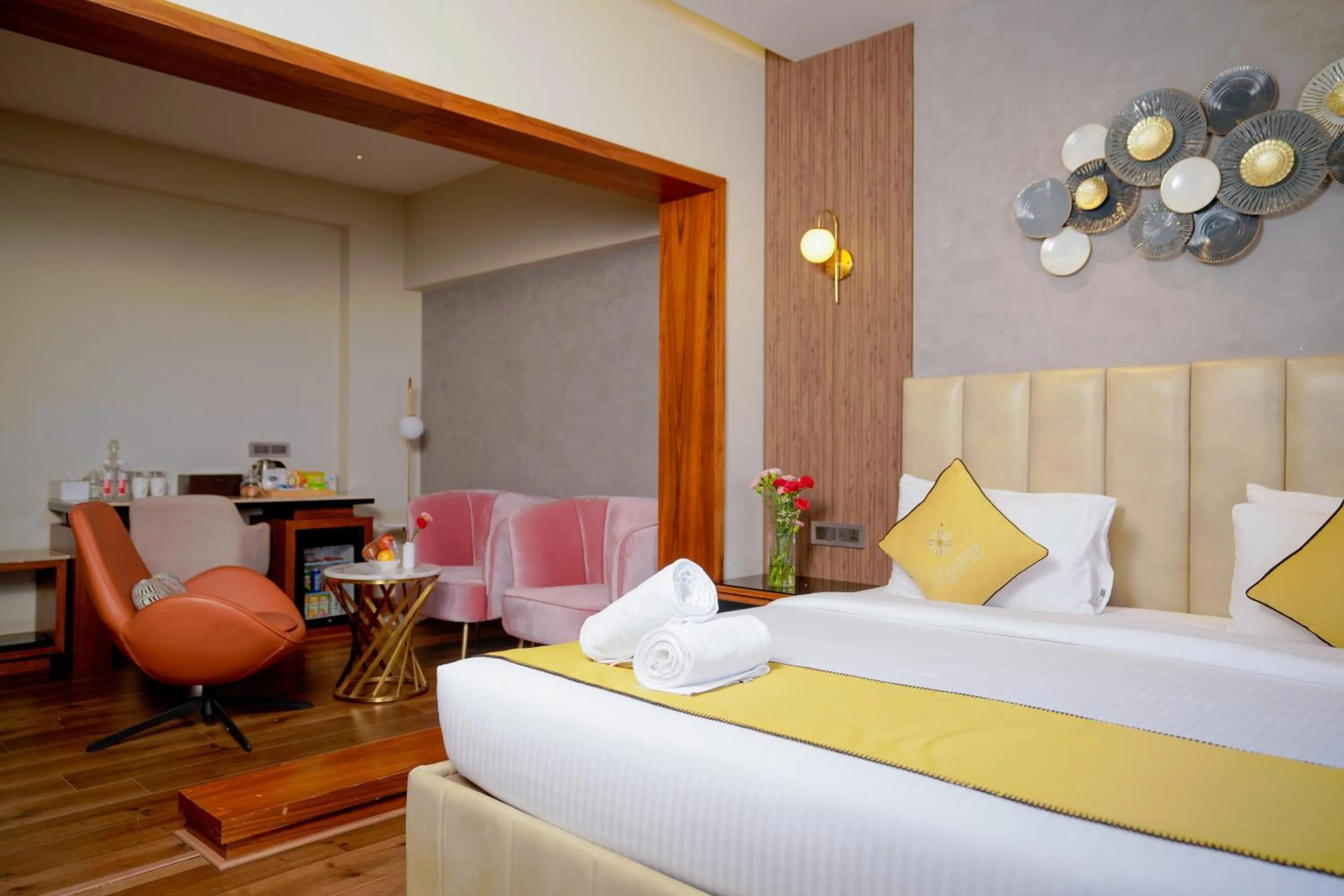 Bed in Lazdana Hotel Bangalore