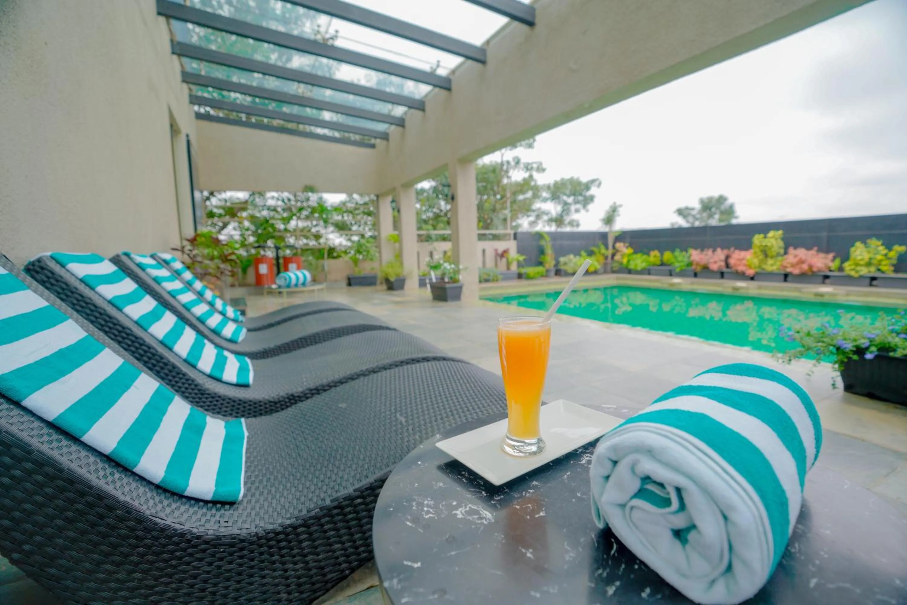 Pool view in Lazdana Hotel Bangalore