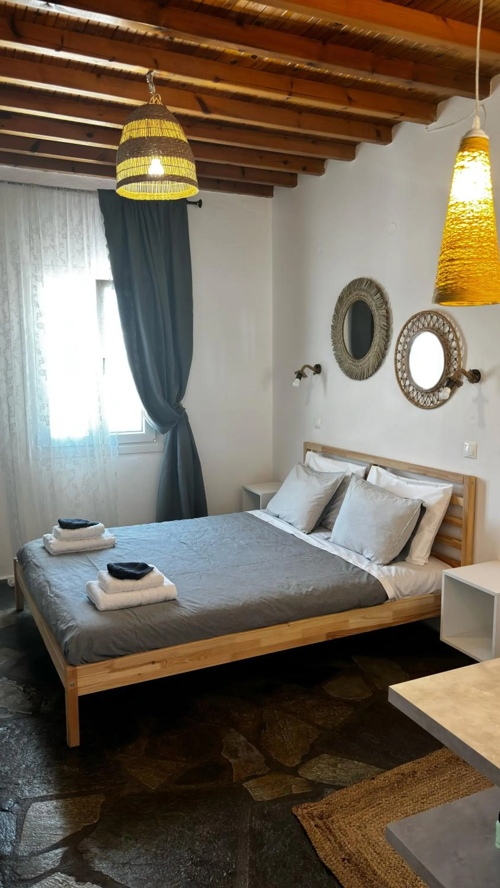 Bed in Vougli View Mykonos