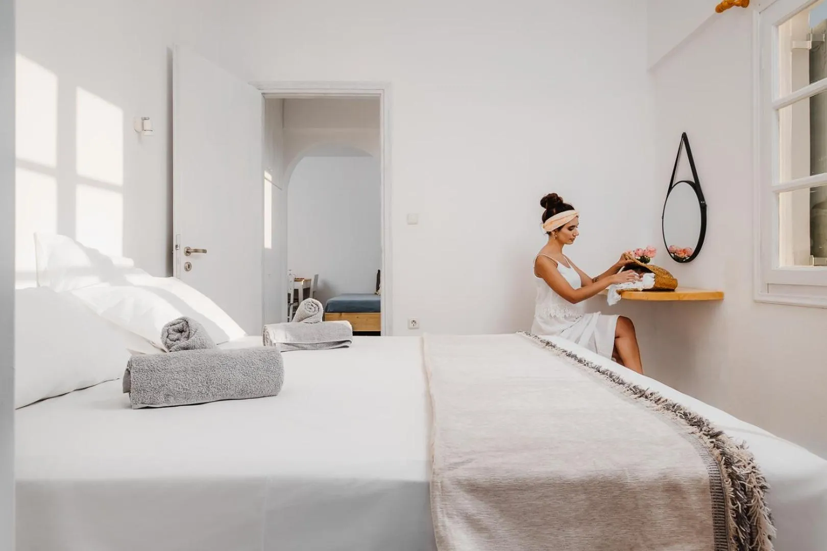 Bed in Naxos Aethereal View