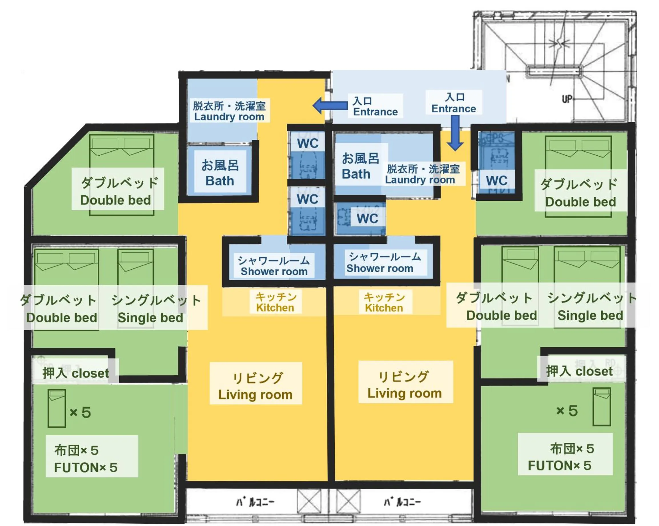 Floor plan in TAKETO STAY Kotoni