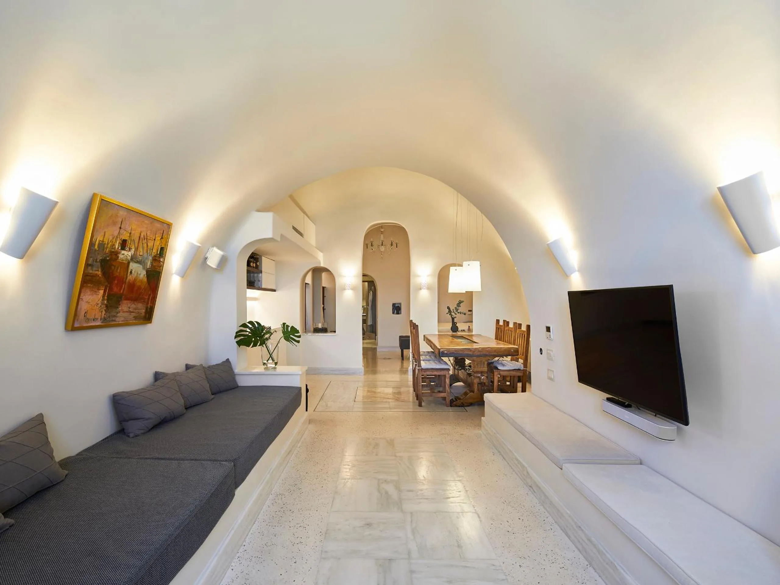 TV and multimedia in Luxury Villa Blue Dome Santorini