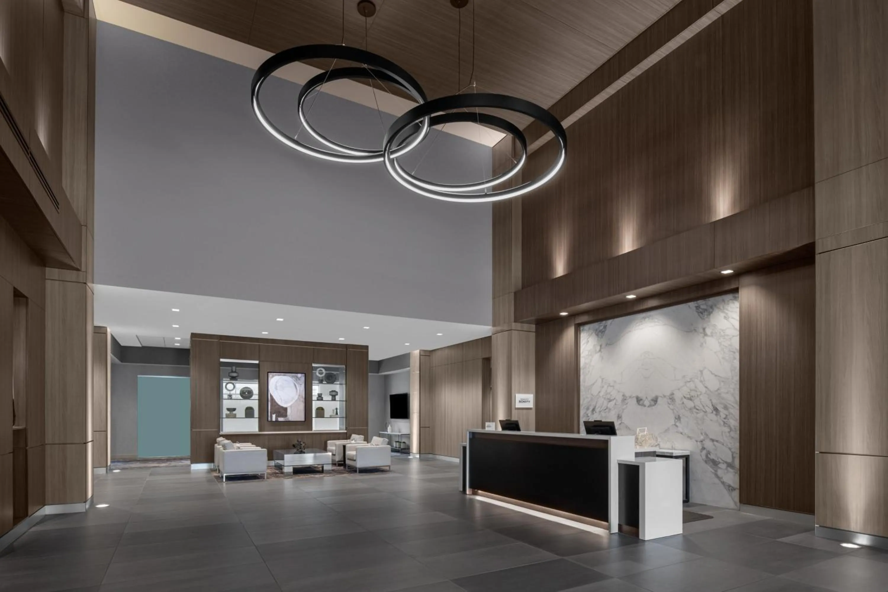 Lobby or reception in AC Hotel by Marriott Pittsburgh Southpointe