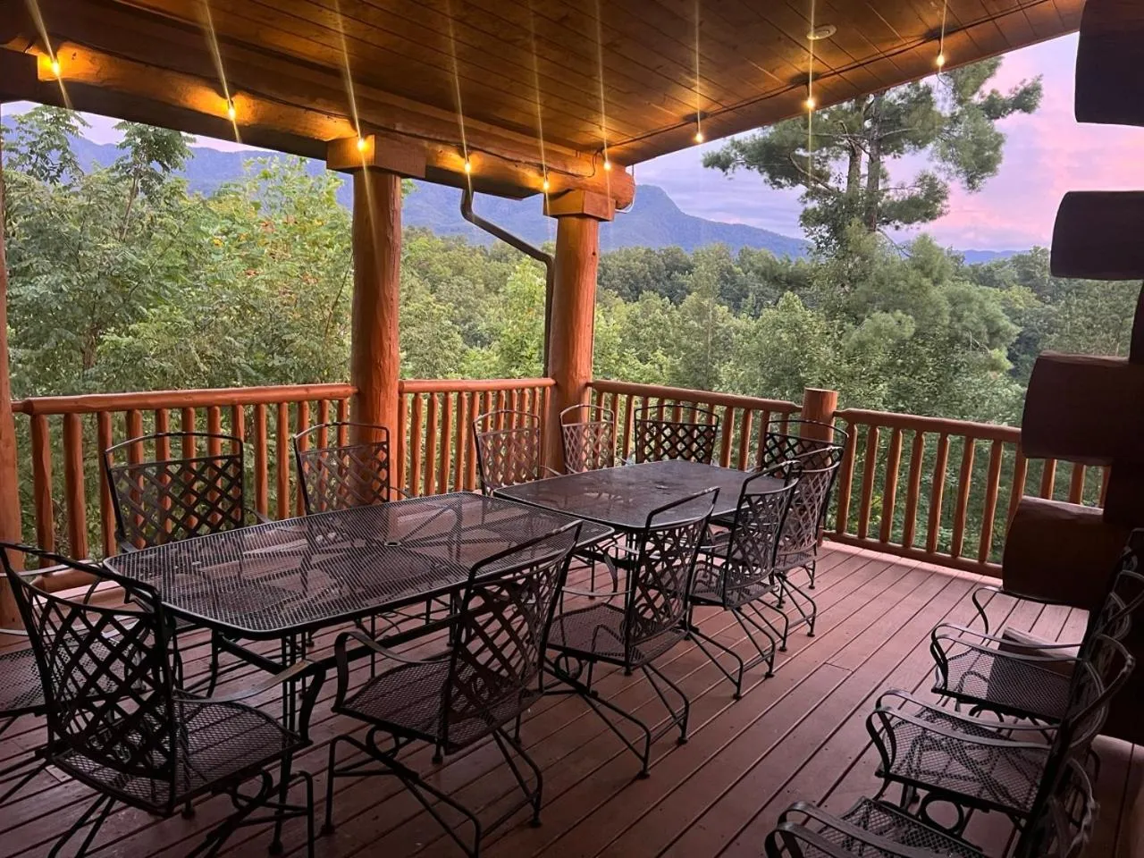 Balcony/Terrace in Big Bear Ridge Lodge - Breathtaking mountain views and private forest scenes in amazing large log cabin