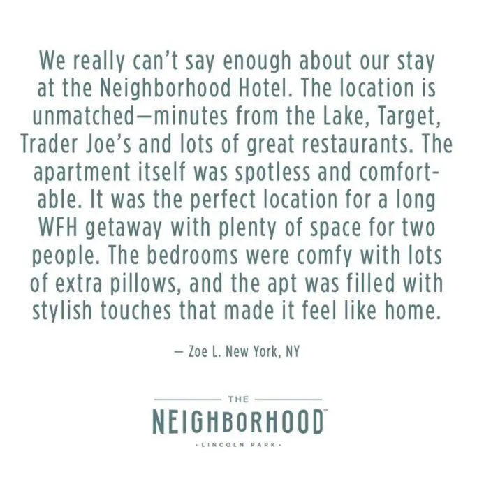 Text overlay in The Neighborhood Hotel Lincoln Park