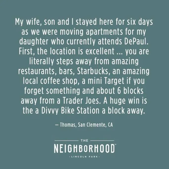 Text overlay in The Neighborhood Hotel Lincoln Park