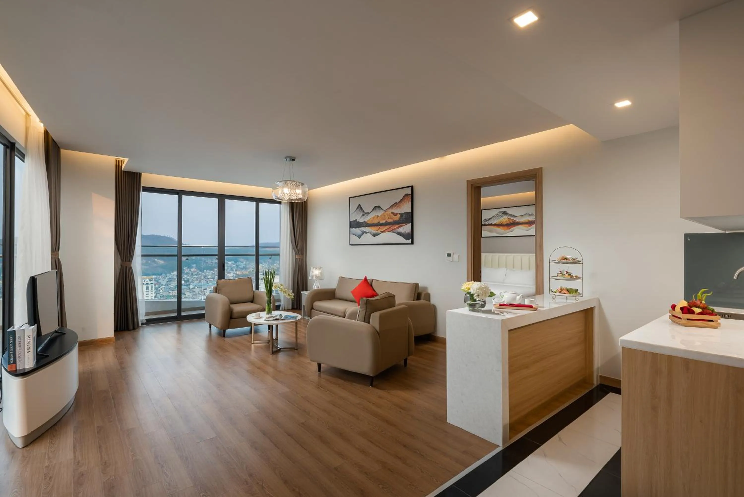 Living room in DeLaSea Ha Long Hotel - Modern Bayview Escape
