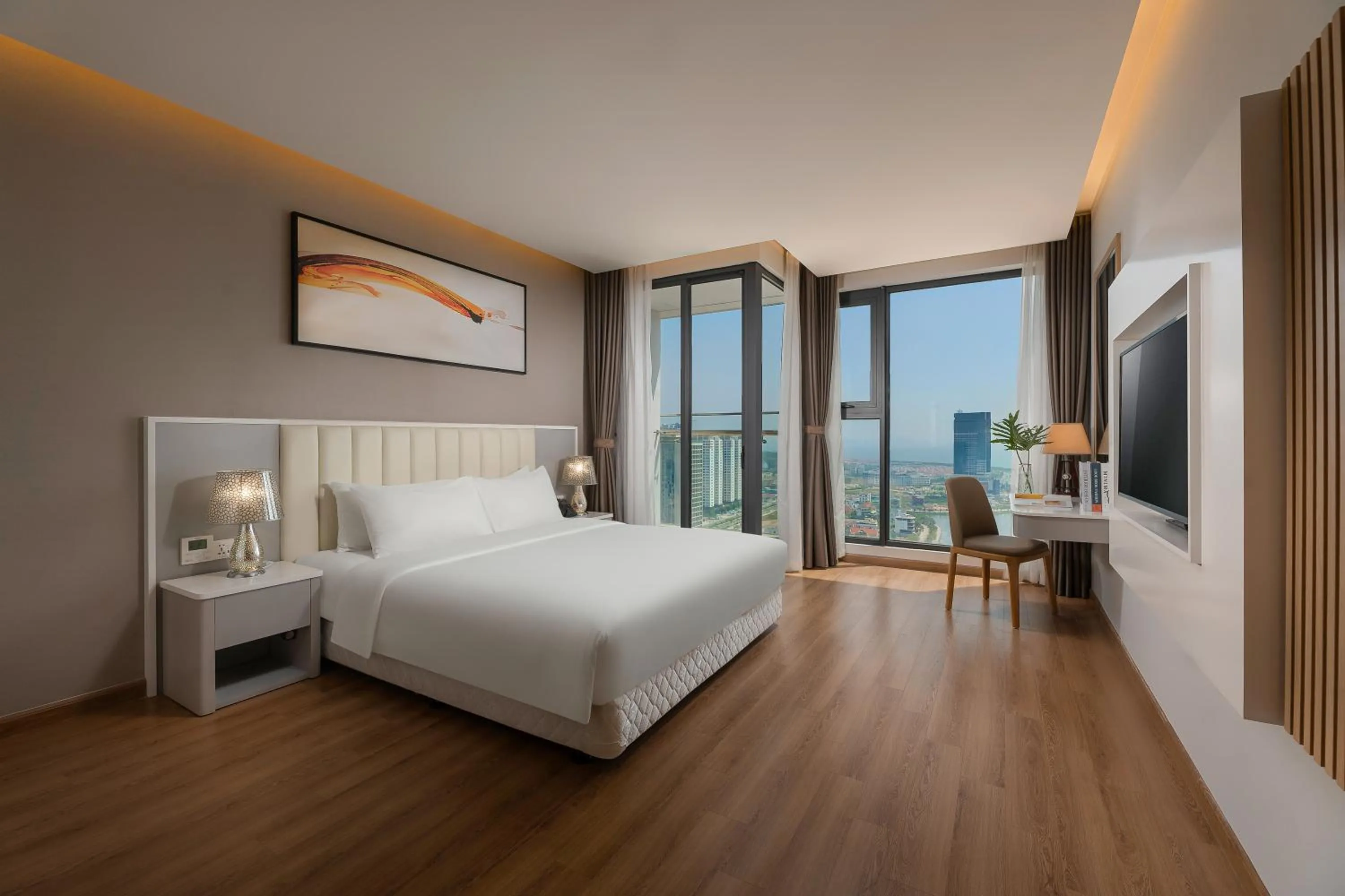 Bedroom, Bed in DeLaSea Ha Long Hotel - Modern Bayview Escape