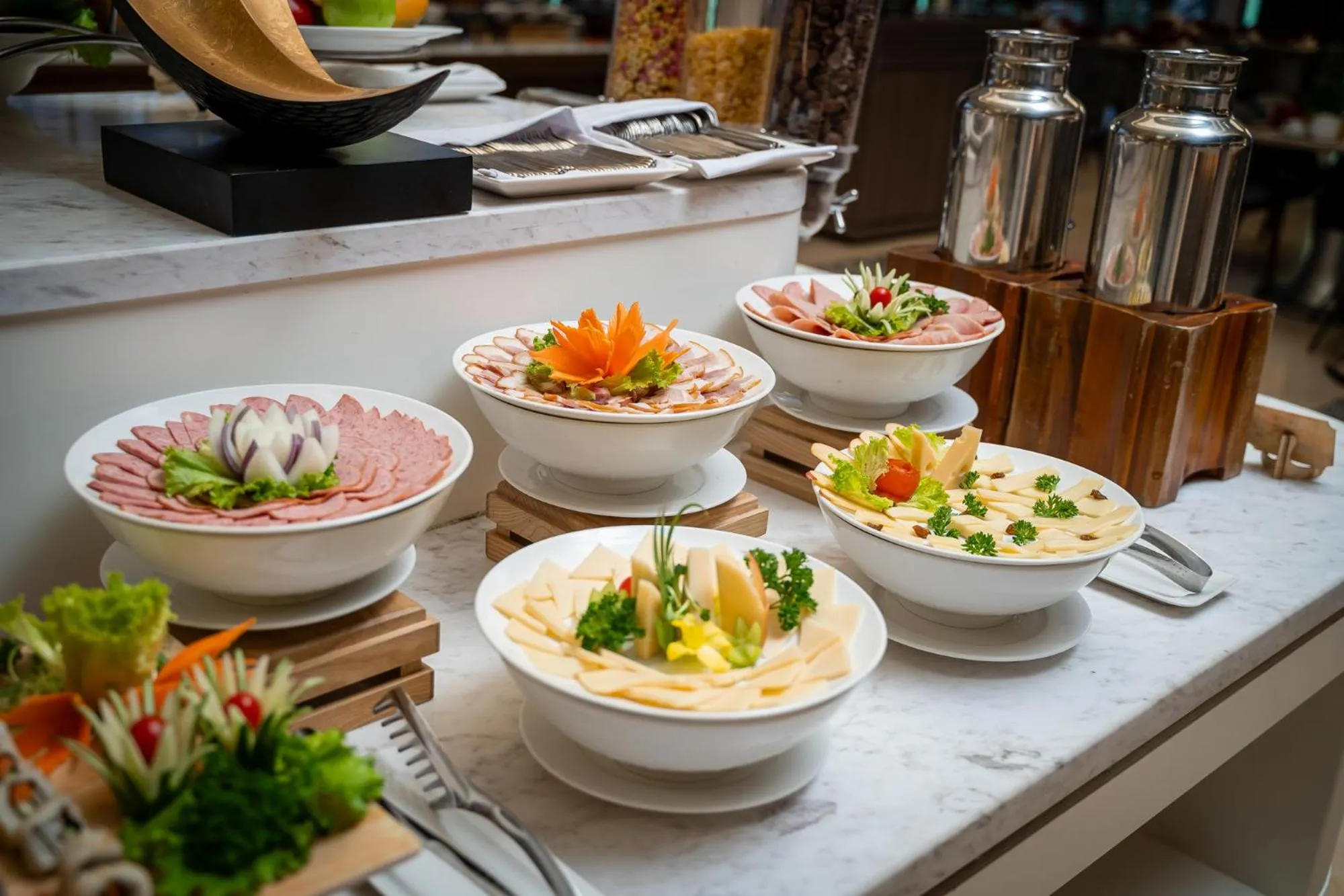 Buffet breakfast in DeLaSea Ha Long Hotel - Modern Bayview Escape