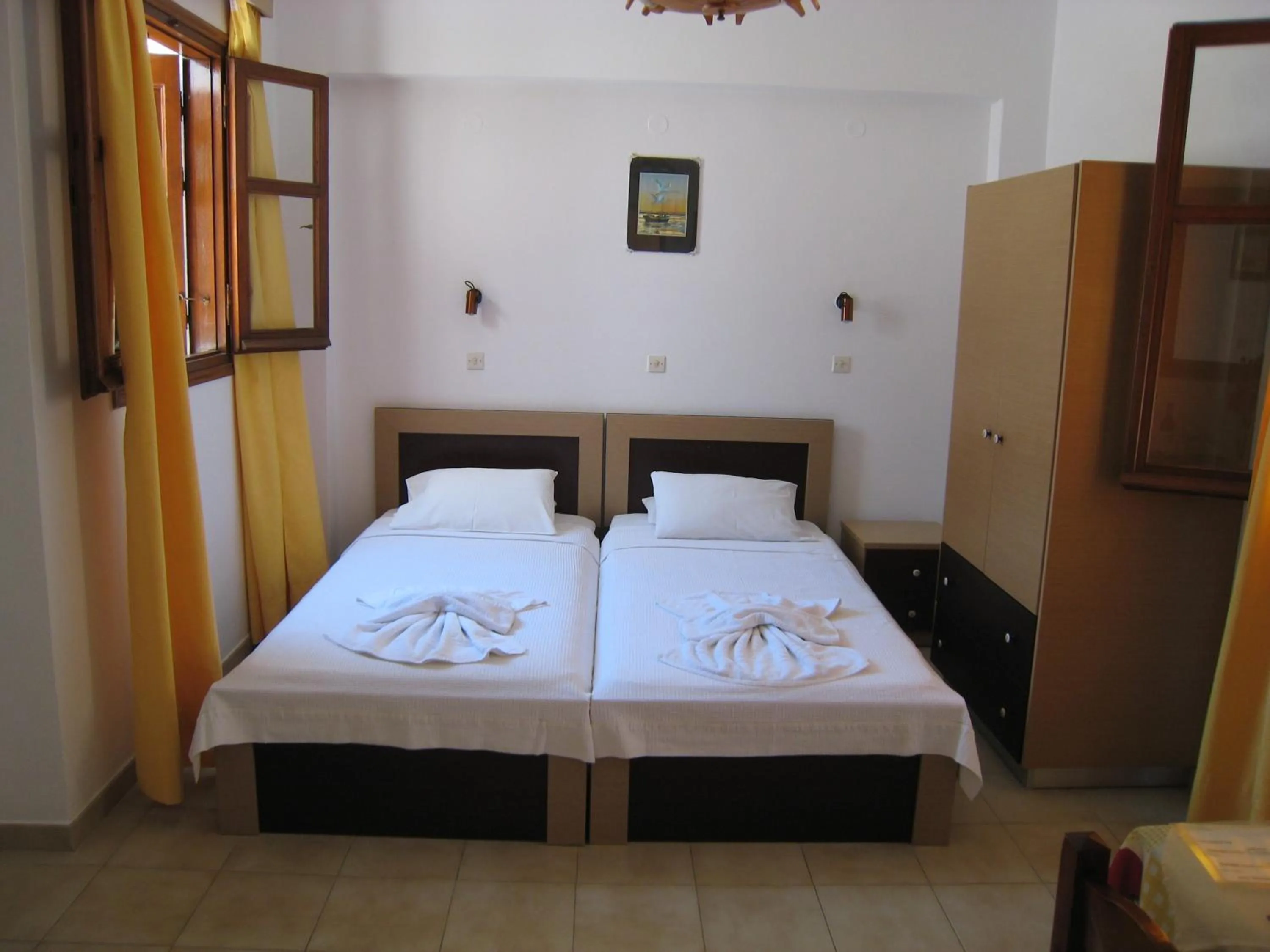 Bed in Eleftheria Lindian Studios II