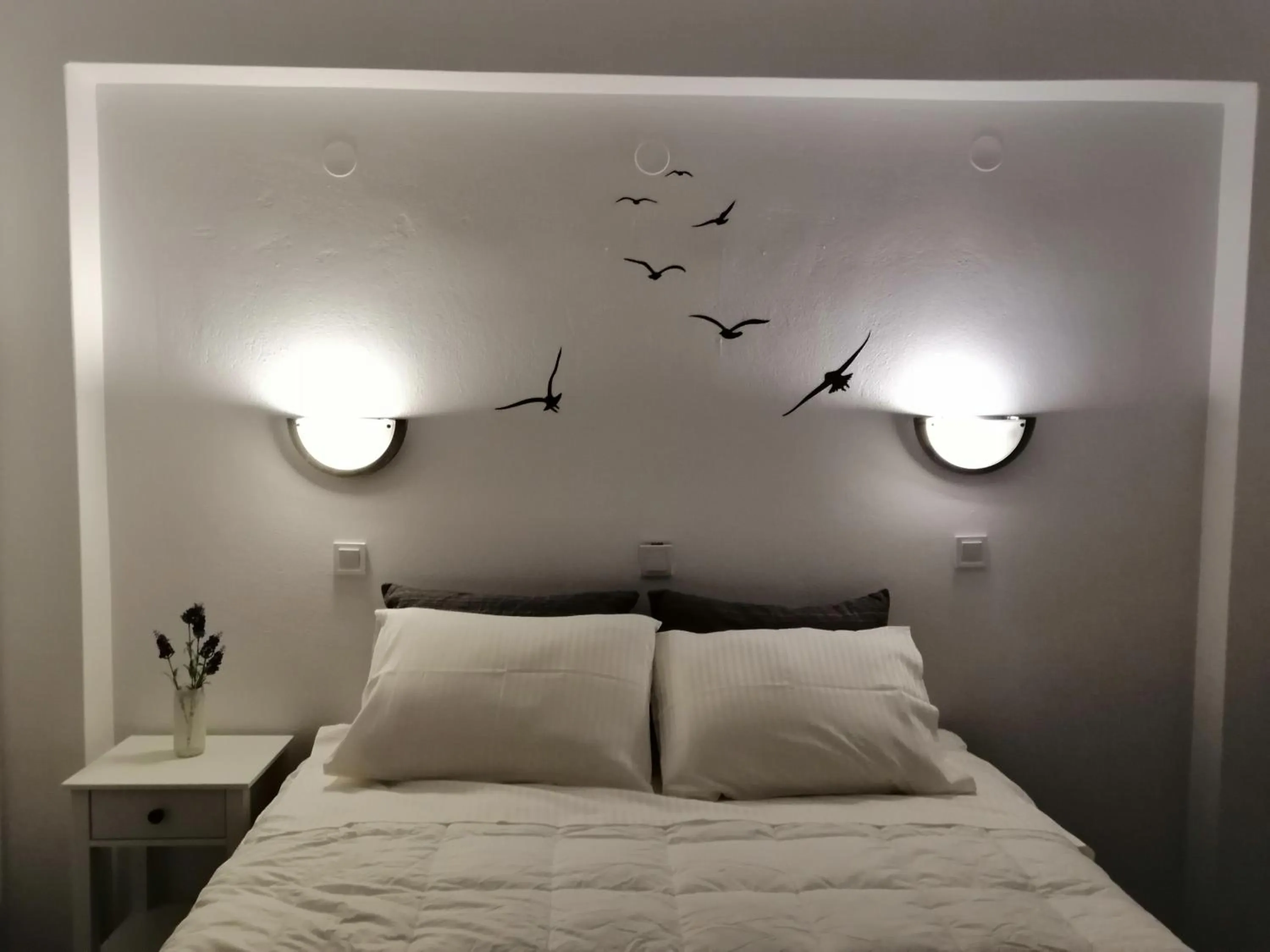 Bed in Eleftheria Lindian Studios II