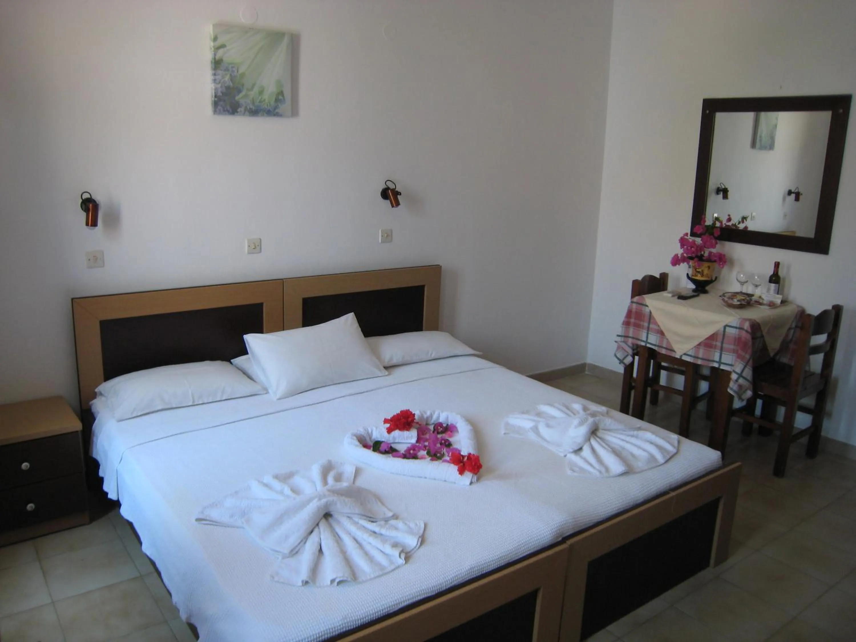 Bed in Eleftheria Lindian Studios II