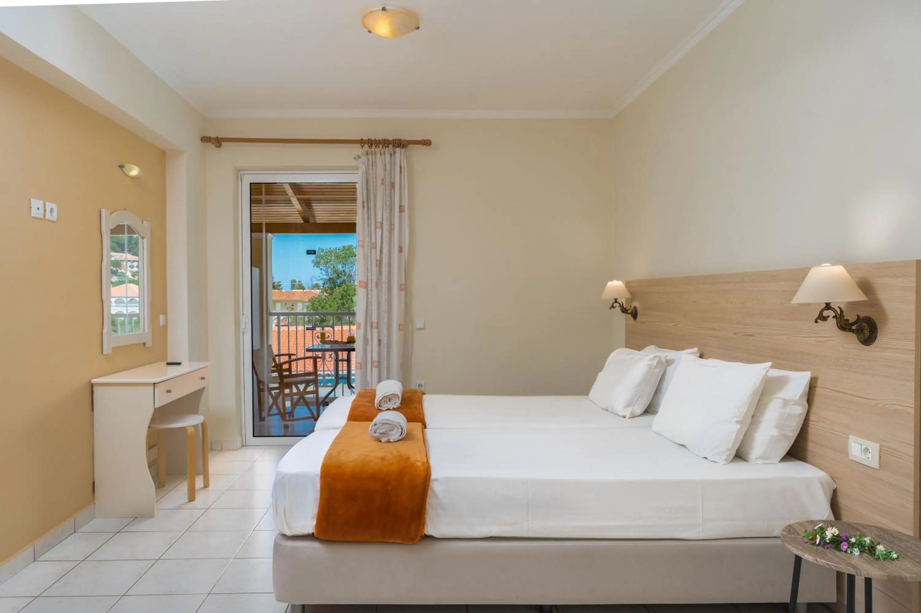 Bed in Manousis ApartHotel