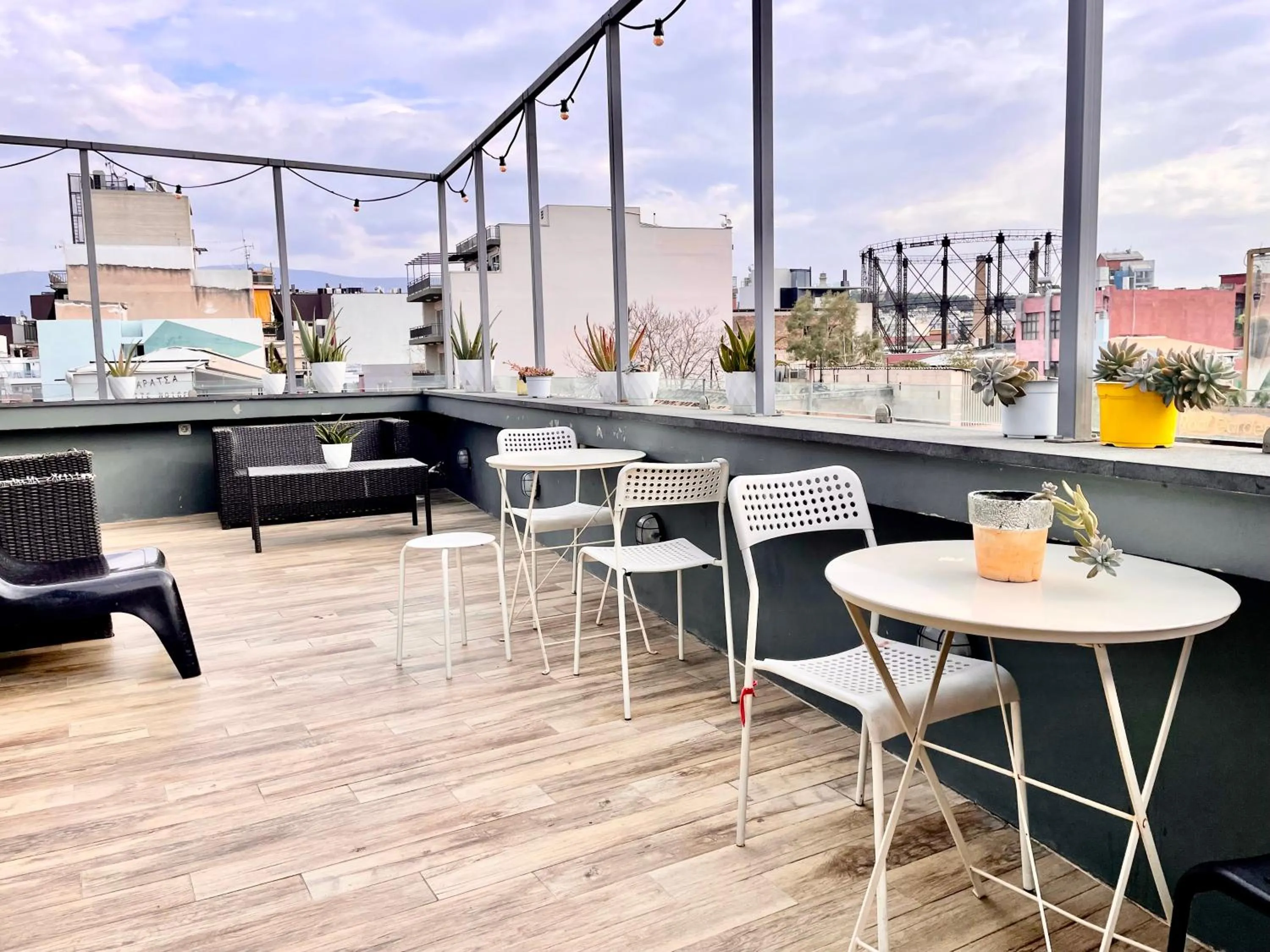 Patio in Iconic Athens Hostel