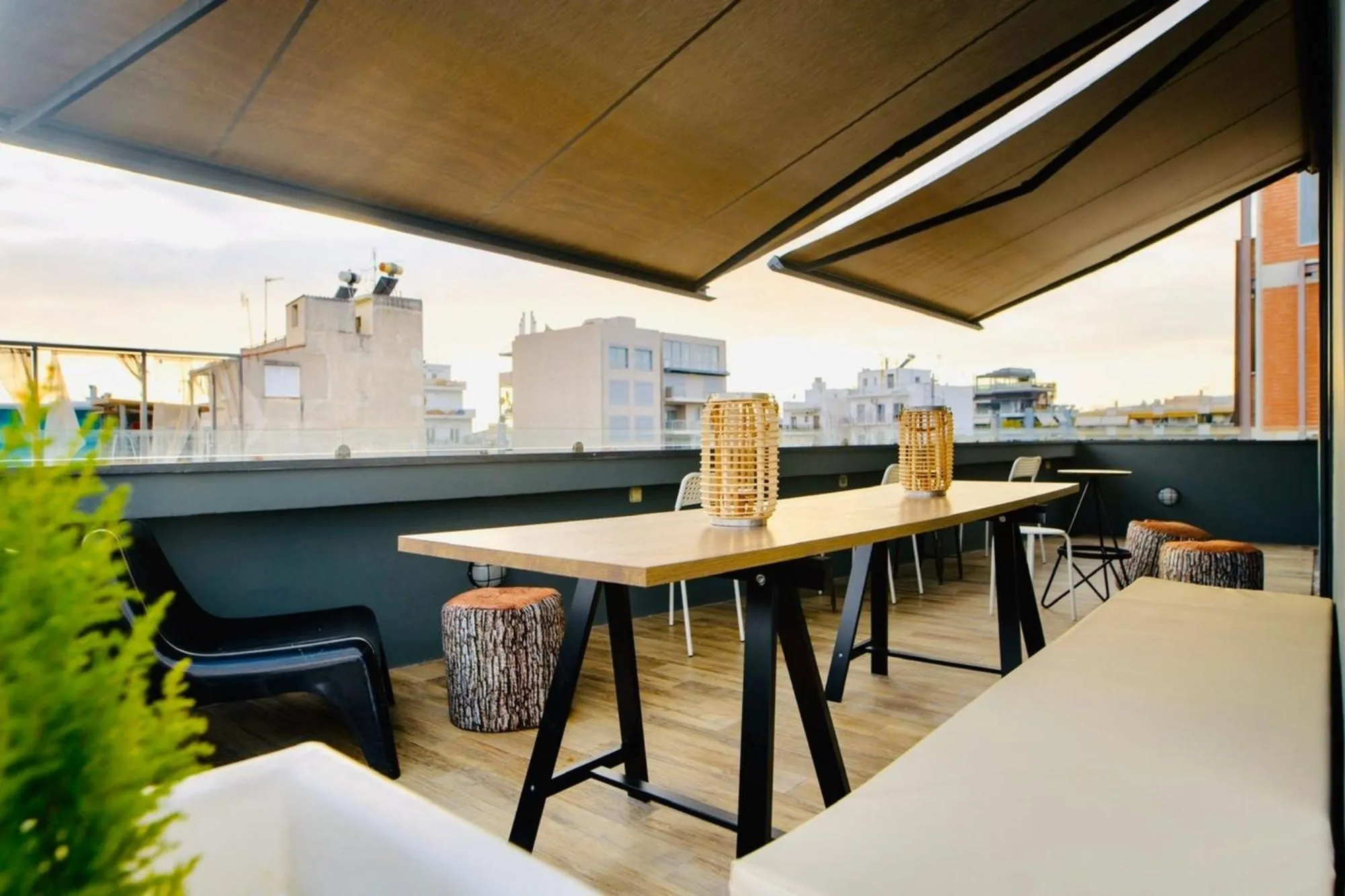 Patio in Iconic Athens Hostel