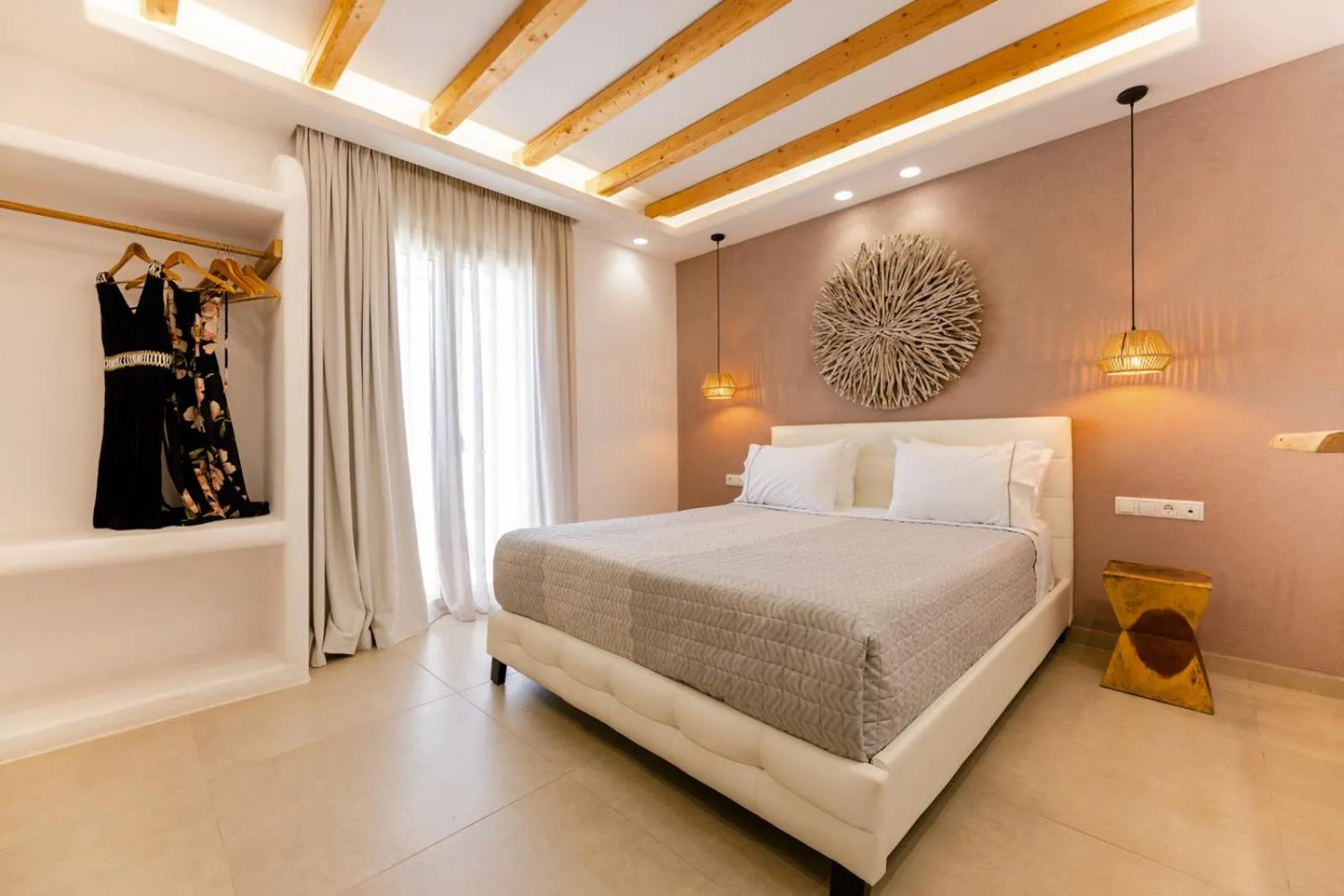 Bed in Naxos Finest Hotel & Villas